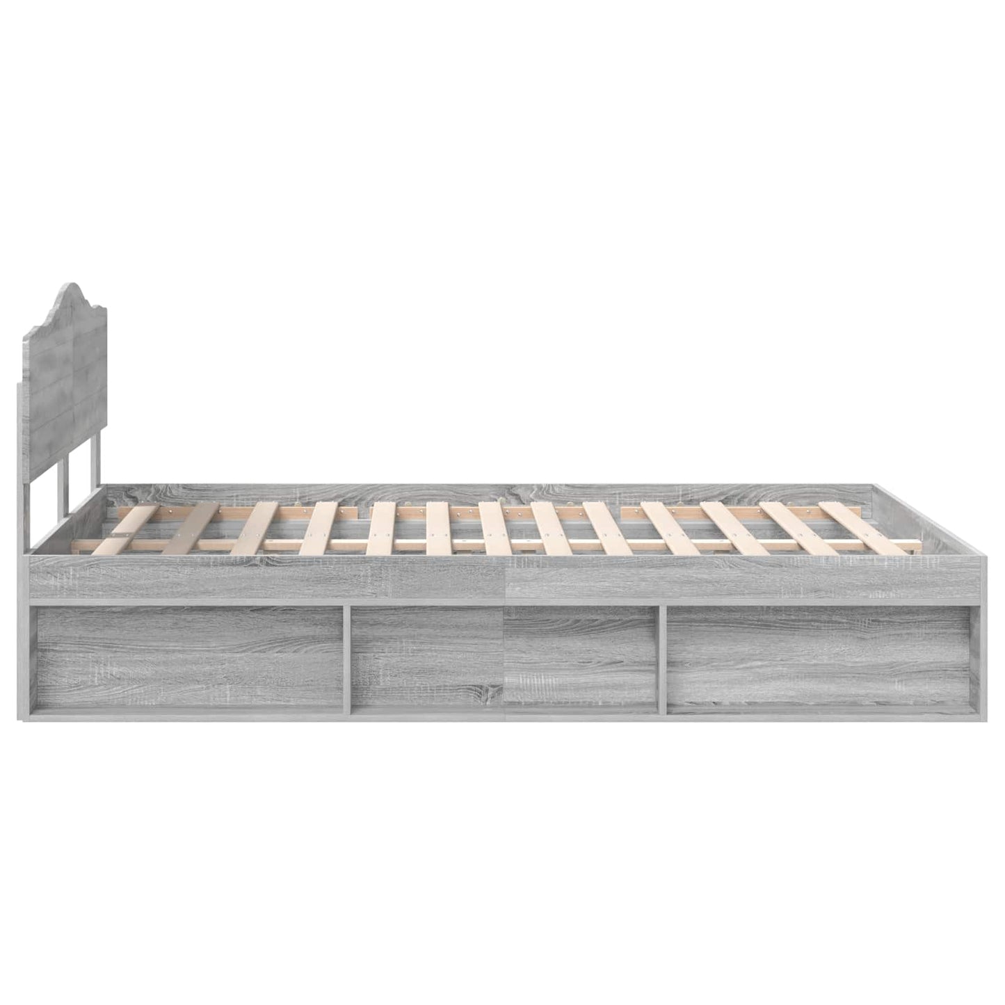 Bedframe Grijs Sonoma 140 x 190 cm Massief grenenhout is nu te koop bij PeponiXL, paradijselijk wonen!