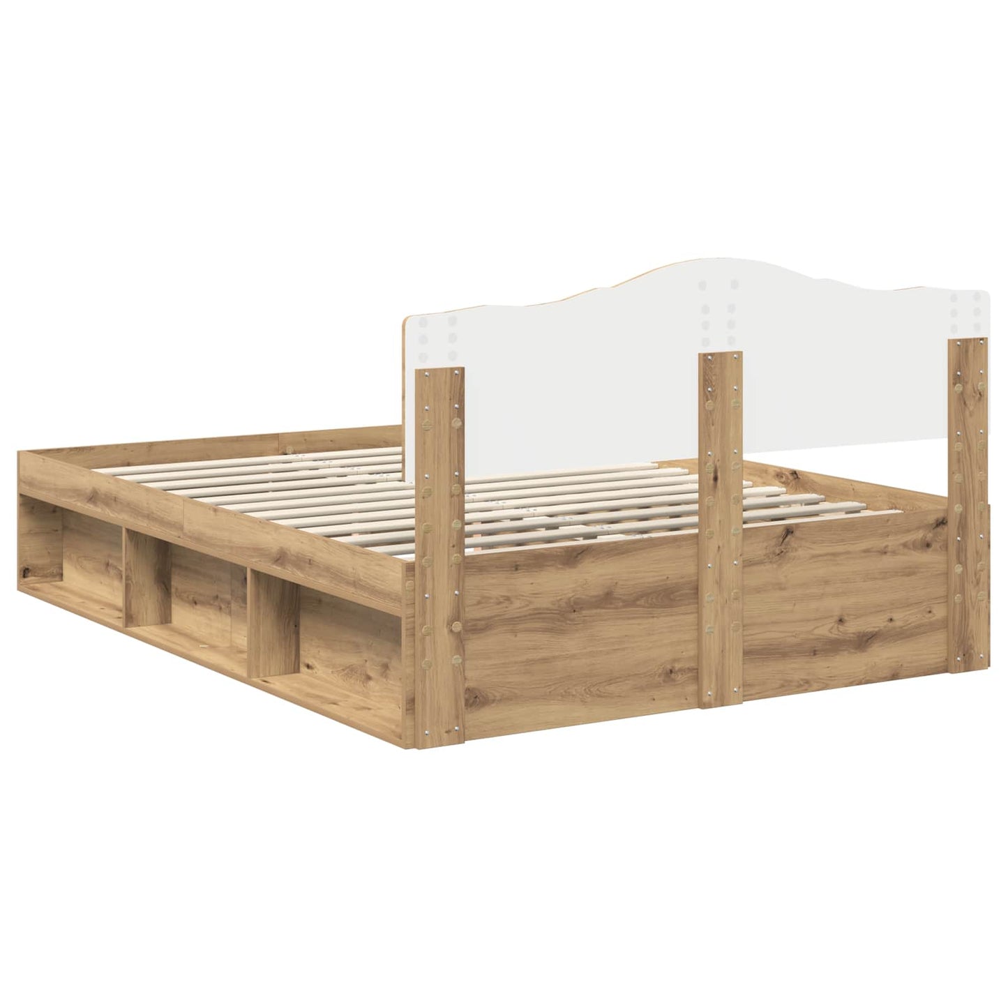 Bedframe Ambachtelijk eiken 140 x 190 cm Massief grenenhout is nu te koop bij PeponiXL, paradijselijk wonen!