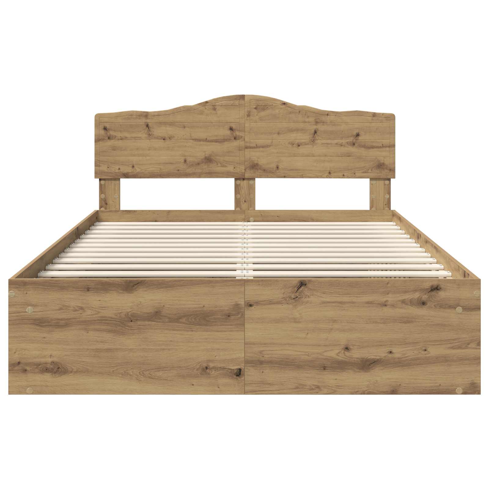 Bedframe Ambachtelijk eiken 140 x 190 cm Massief grenenhout is nu te koop bij PeponiXL, paradijselijk wonen!
