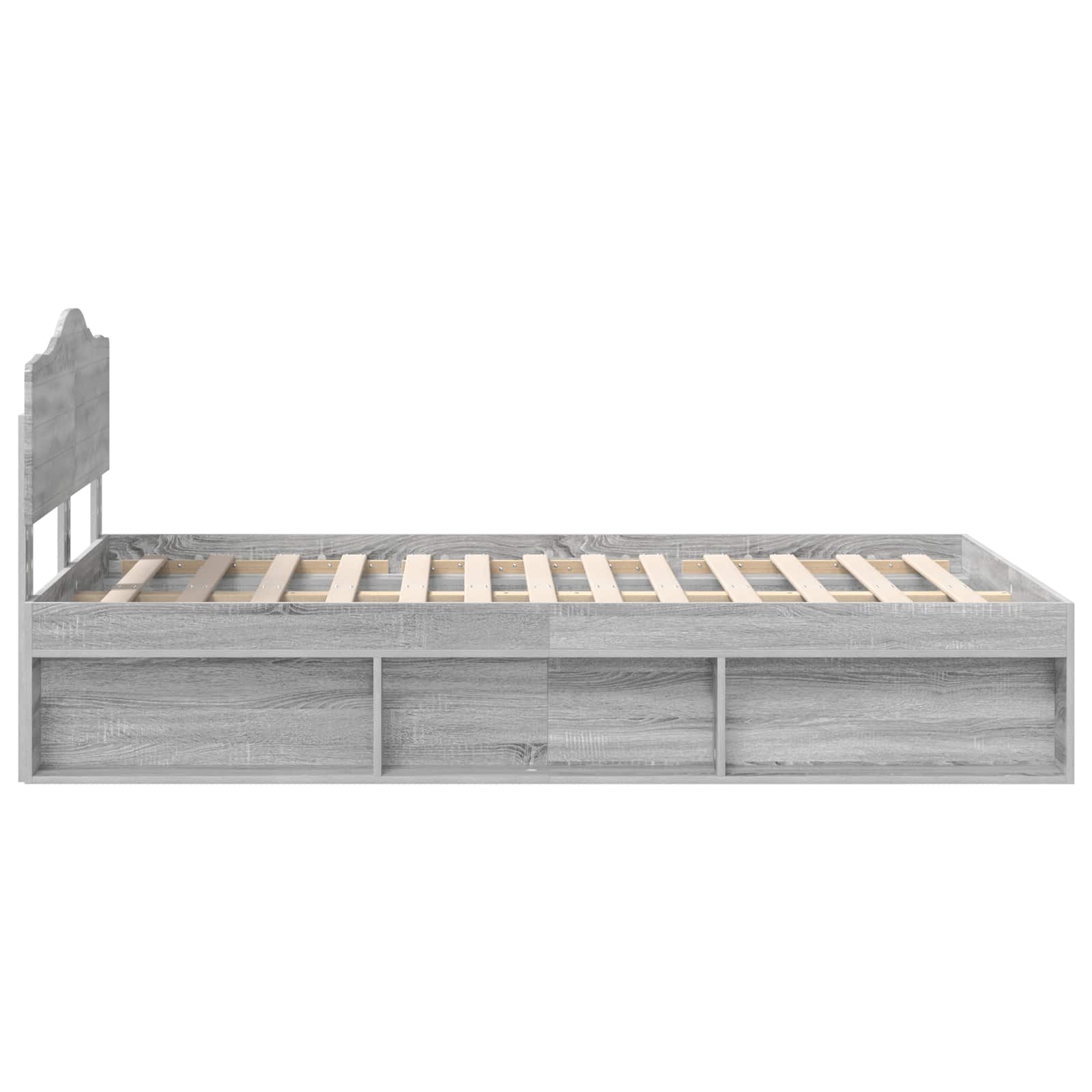 Bedframe Grijs Sonoma 135 x 190 cm Massief grenenhout is nu te koop bij PeponiXL, paradijselijk wonen!