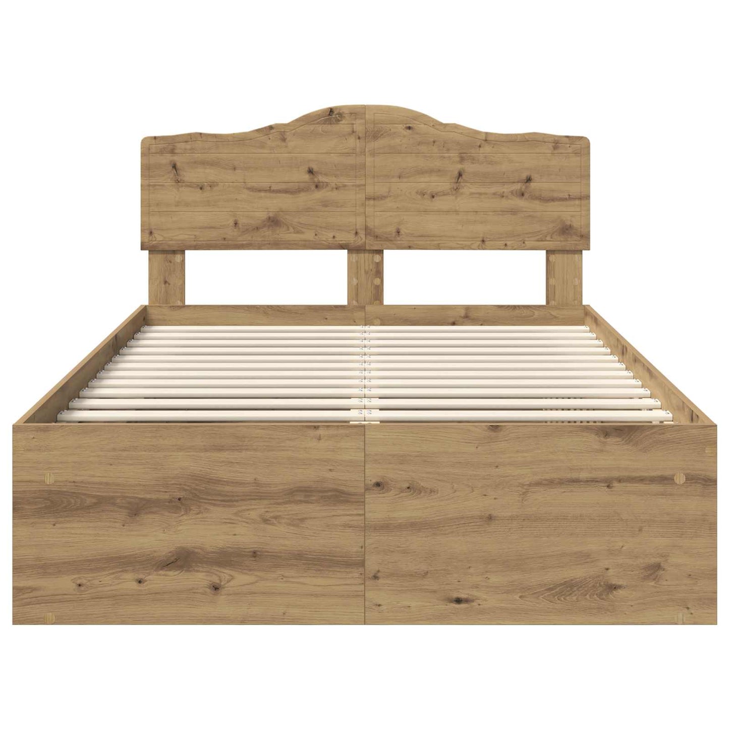 Bedframe Ambachtelijk eiken 135 x 190 cm Massief grenenhout is nu te koop bij PeponiXL, paradijselijk wonen!