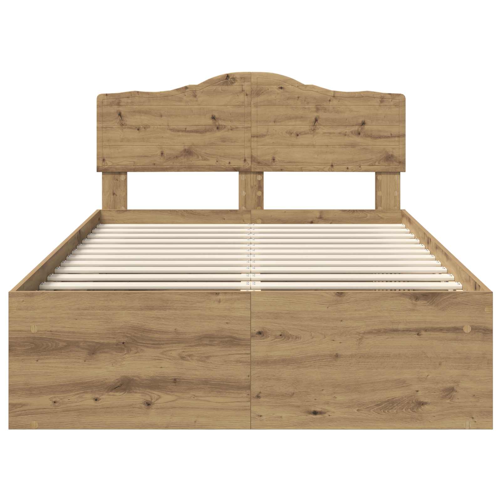 Bedframe Ambachtelijk eiken 135 x 190 cm Massief grenenhout is nu te koop bij PeponiXL, paradijselijk wonen!