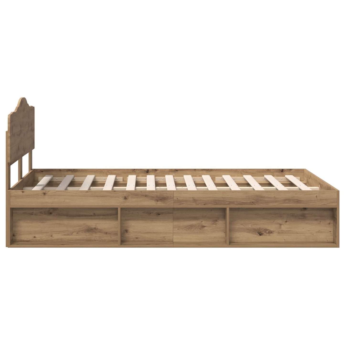 Bedframe Ambachtelijk eiken 135 x 190 cm Massief grenenhout is nu te koop bij PeponiXL, paradijselijk wonen!
