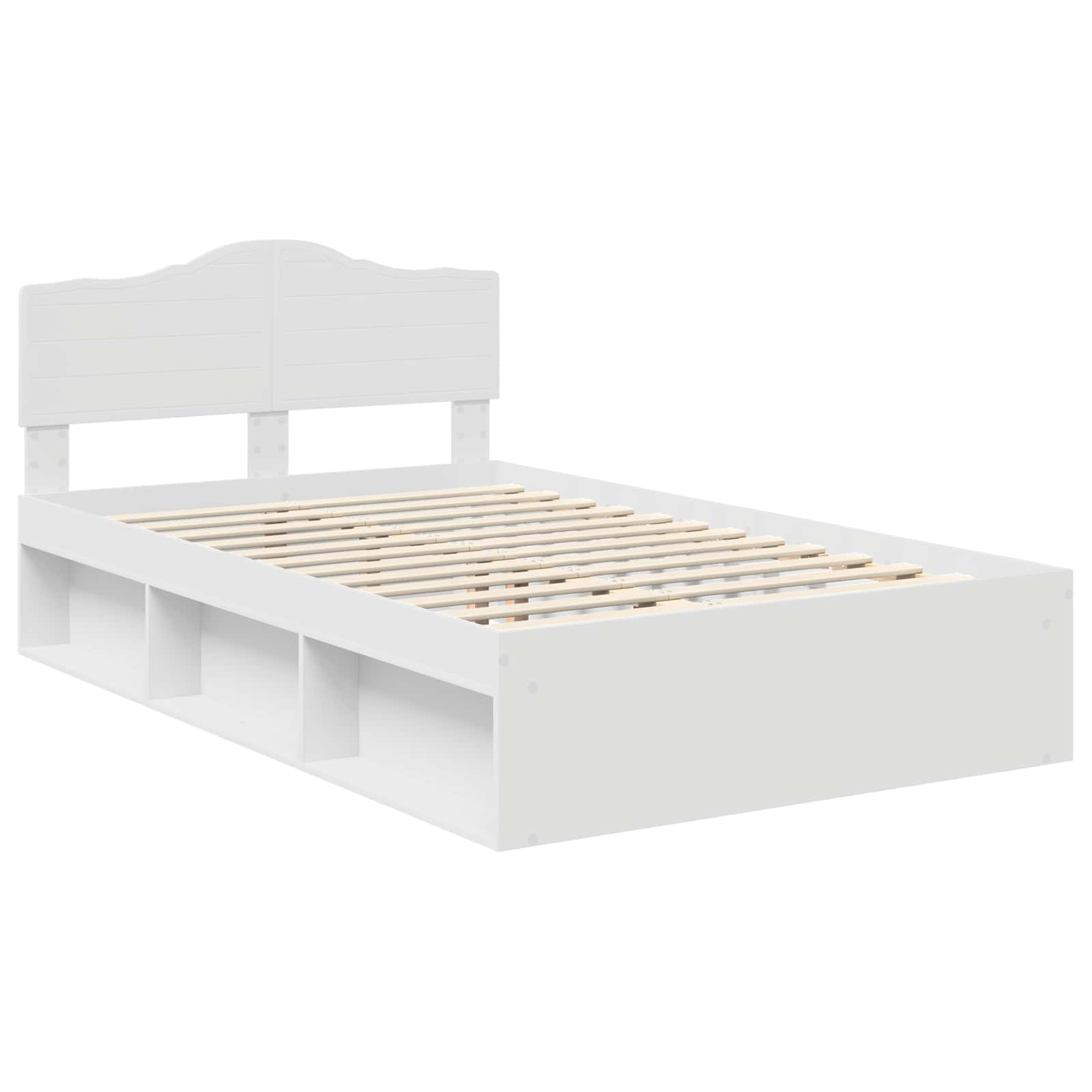 Bedframe met hoofdeinde Wit 120 x 200 cm Massief grenenhout is nu te koop bij PeponiXL, paradijselijk wonen!