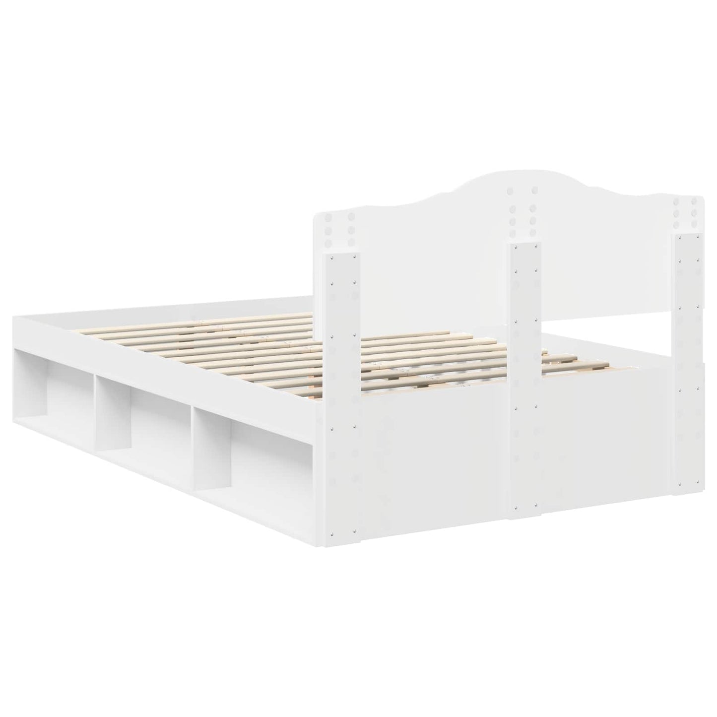 Bedframe met hoofdeinde Wit 120 x 200 cm Massief grenenhout is nu te koop bij PeponiXL, paradijselijk wonen!