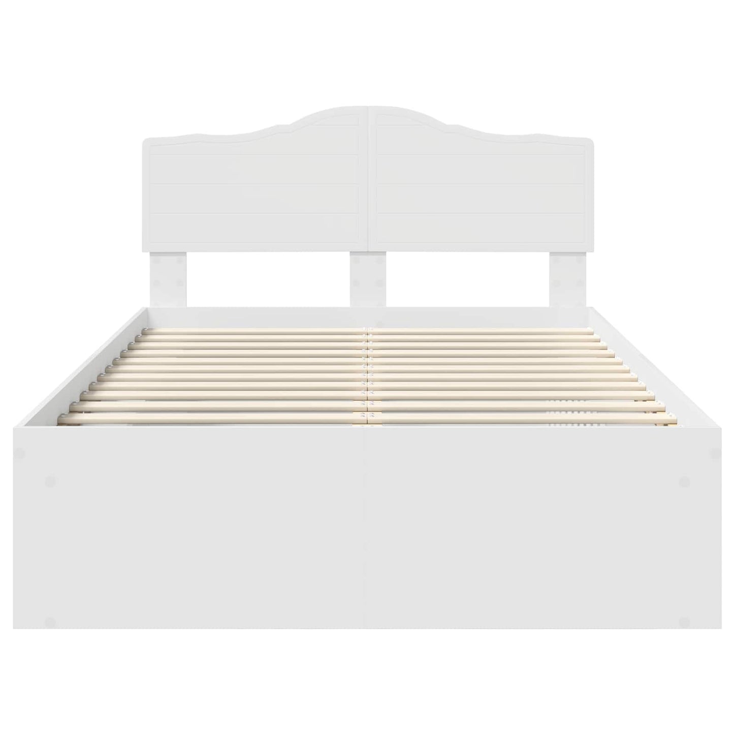 Bedframe met hoofdeinde Wit 120 x 200 cm Massief grenenhout is nu te koop bij PeponiXL, paradijselijk wonen!