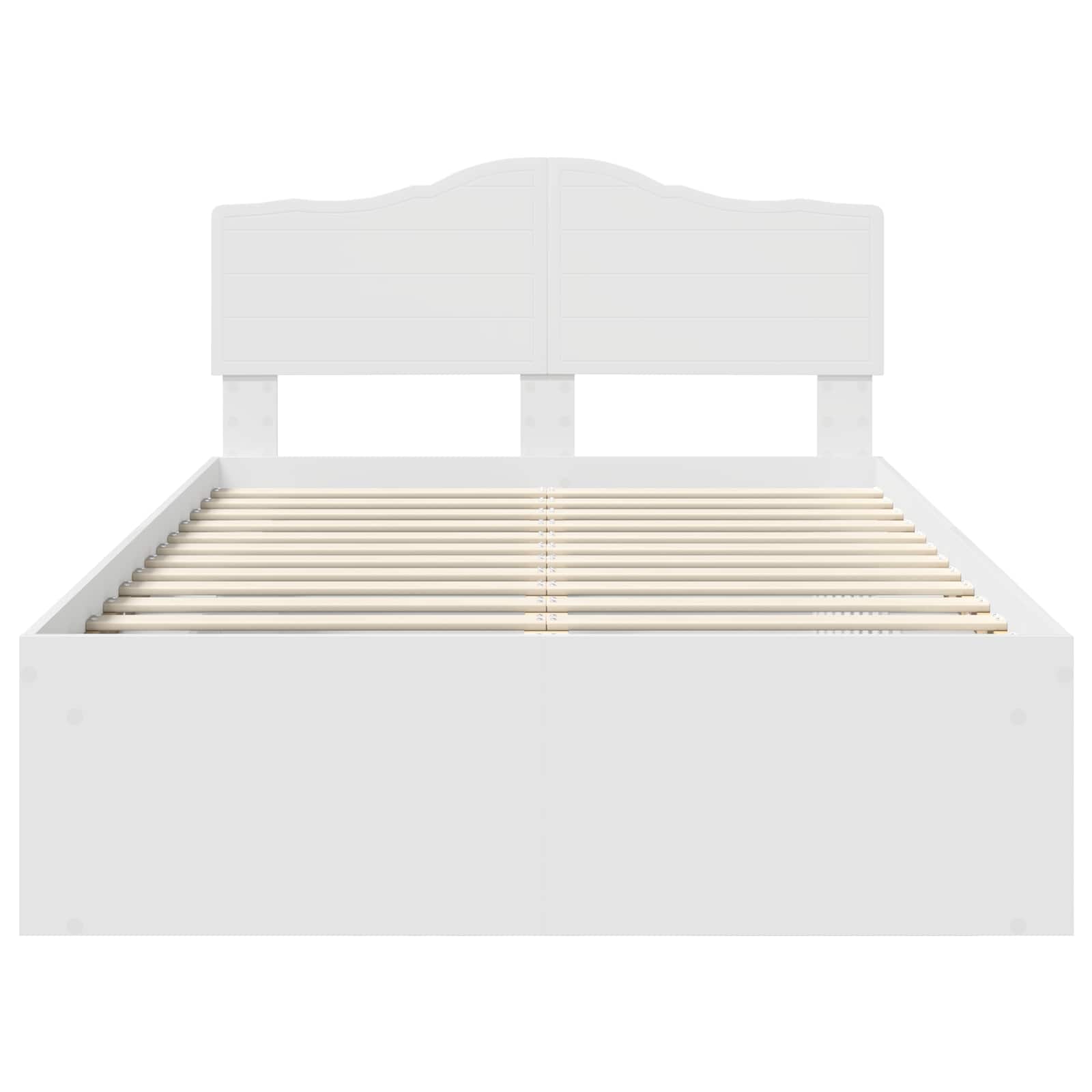 Bedframe met hoofdeinde Wit 120 x 200 cm Massief grenenhout is nu te koop bij PeponiXL, paradijselijk wonen!
