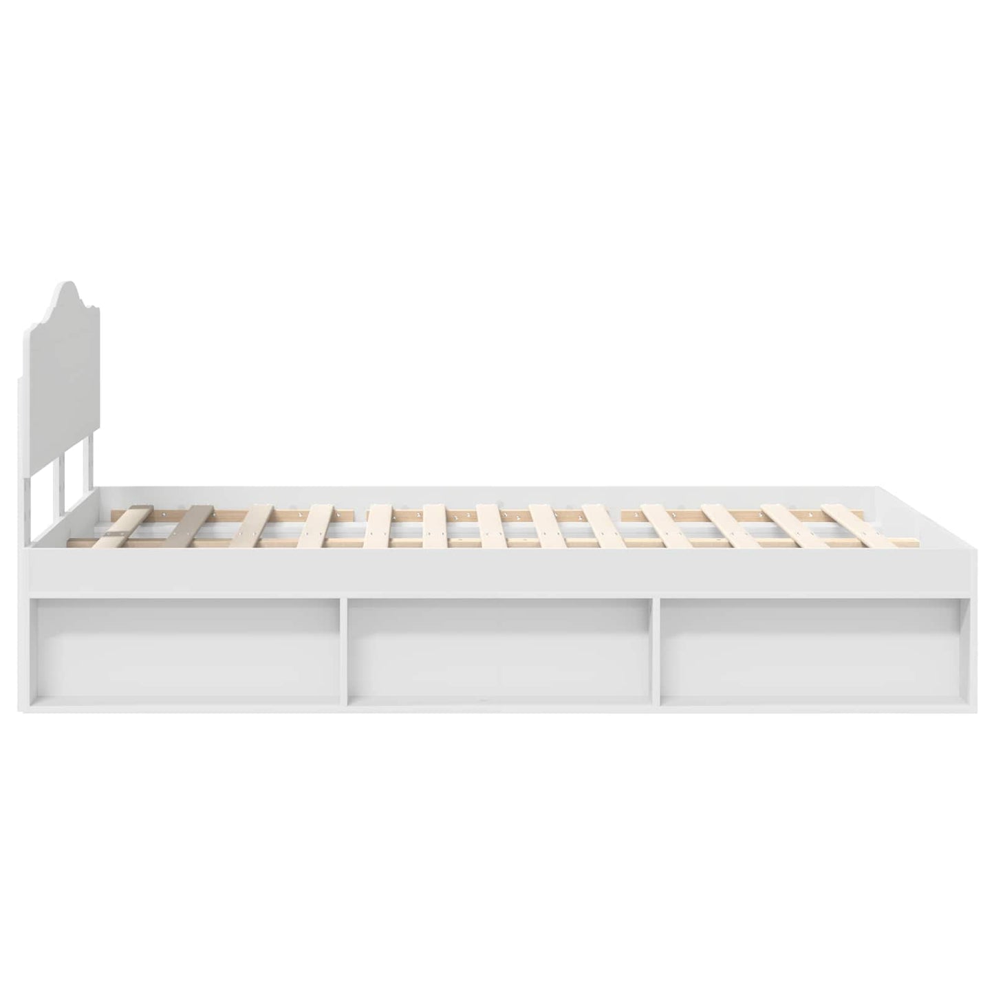 Bedframe met hoofdeinde Wit 120 x 200 cm Massief grenenhout is nu te koop bij PeponiXL, paradijselijk wonen!