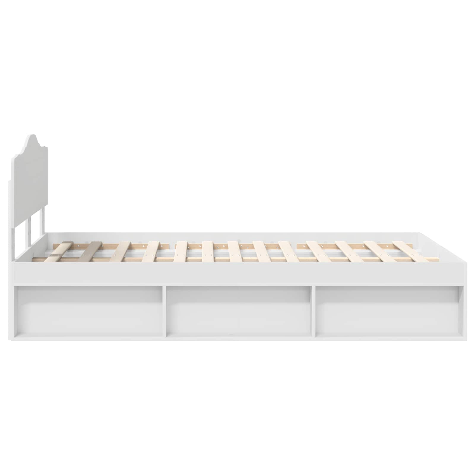 Bedframe met hoofdeinde Wit 120 x 200 cm Massief grenenhout is nu te koop bij PeponiXL, paradijselijk wonen!