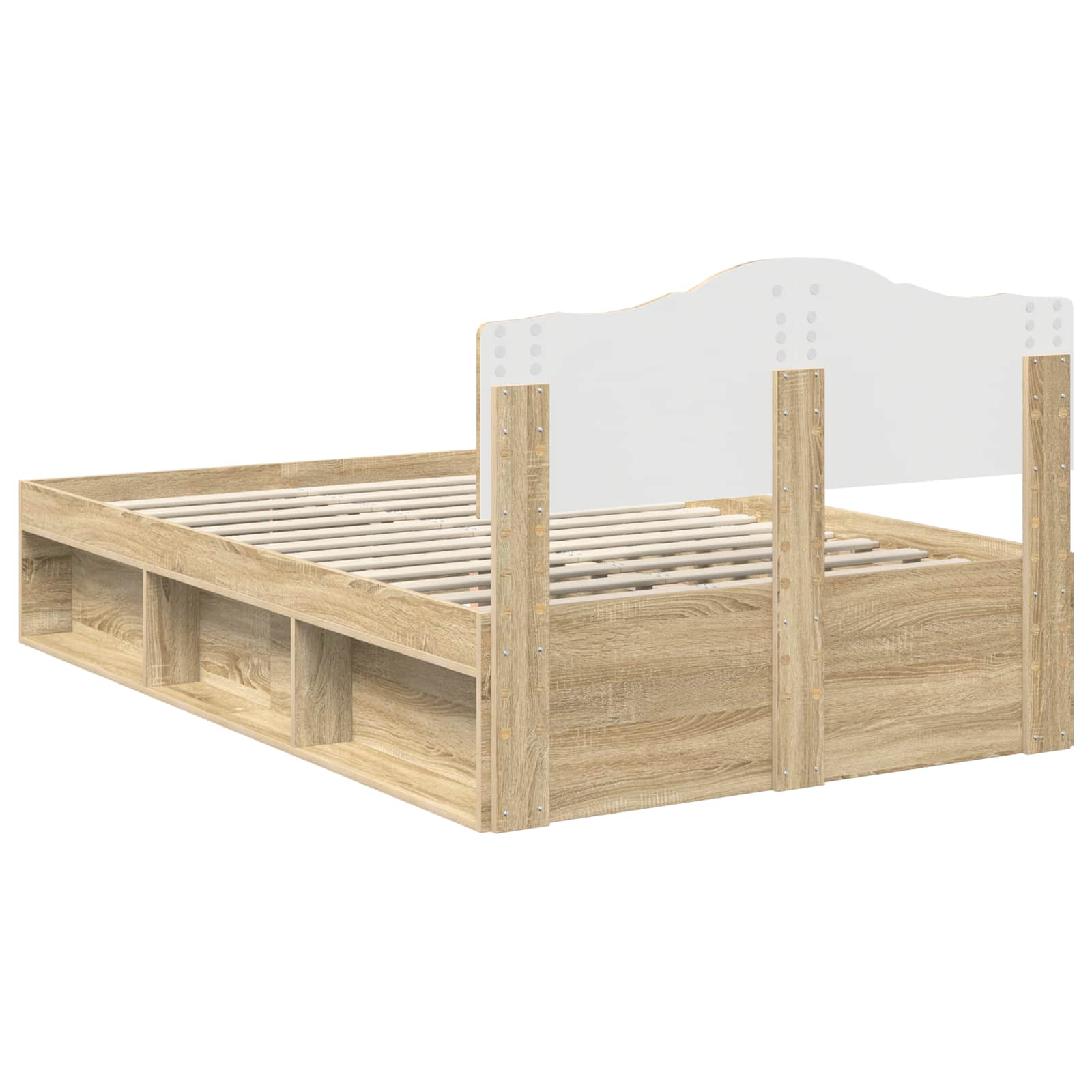 Bedframe met hoofdeinde Sonoma 120 x 200 cm Massief grenenhout is nu te koop bij PeponiXL, paradijselijk wonen!