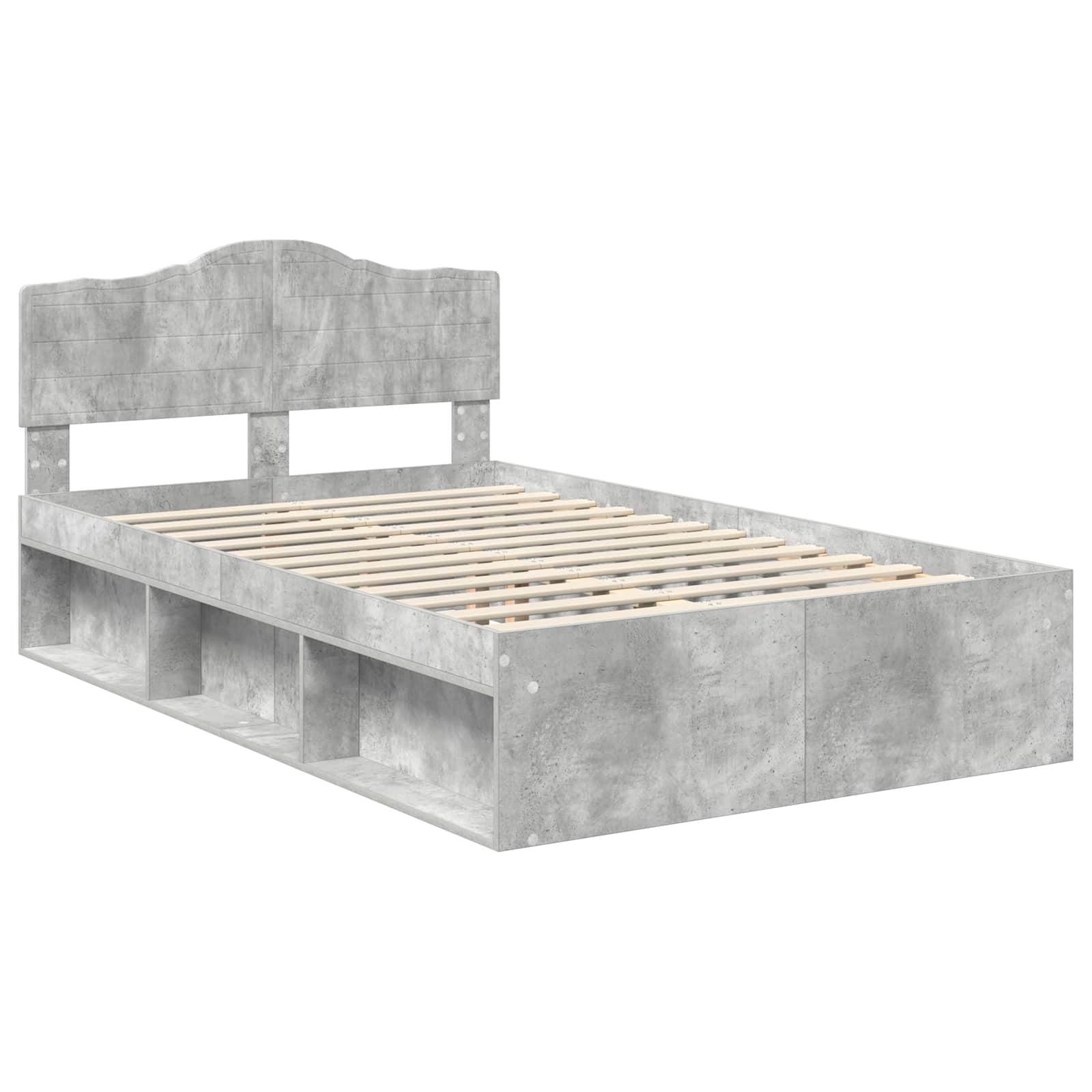 Bedframe met hoofdeinde Beton 120 x 200 cm Massief grenenhout is nu te koop bij PeponiXL, paradijselijk wonen!