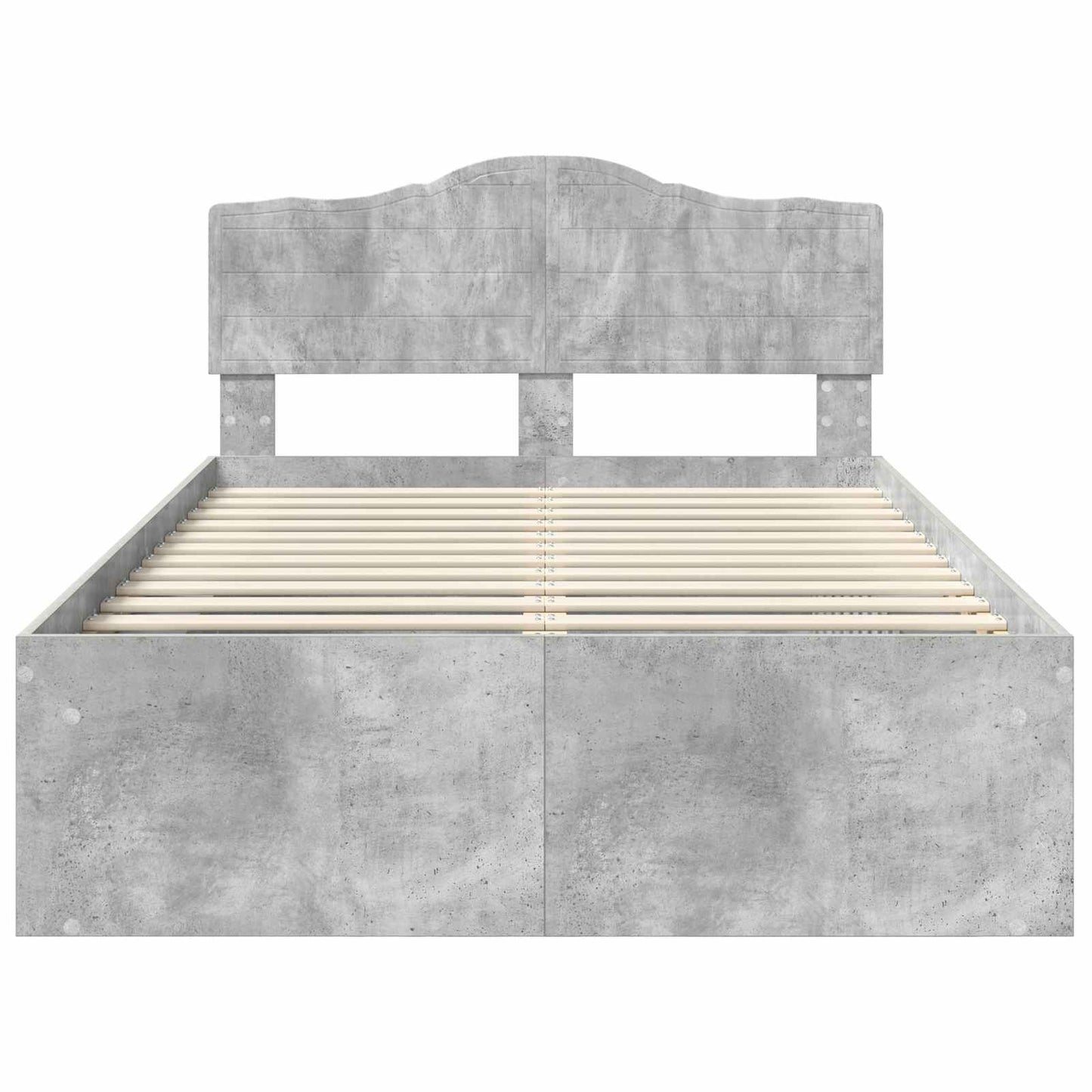 Bedframe met hoofdeinde Beton 120 x 200 cm Massief grenenhout is nu te koop bij PeponiXL, paradijselijk wonen!