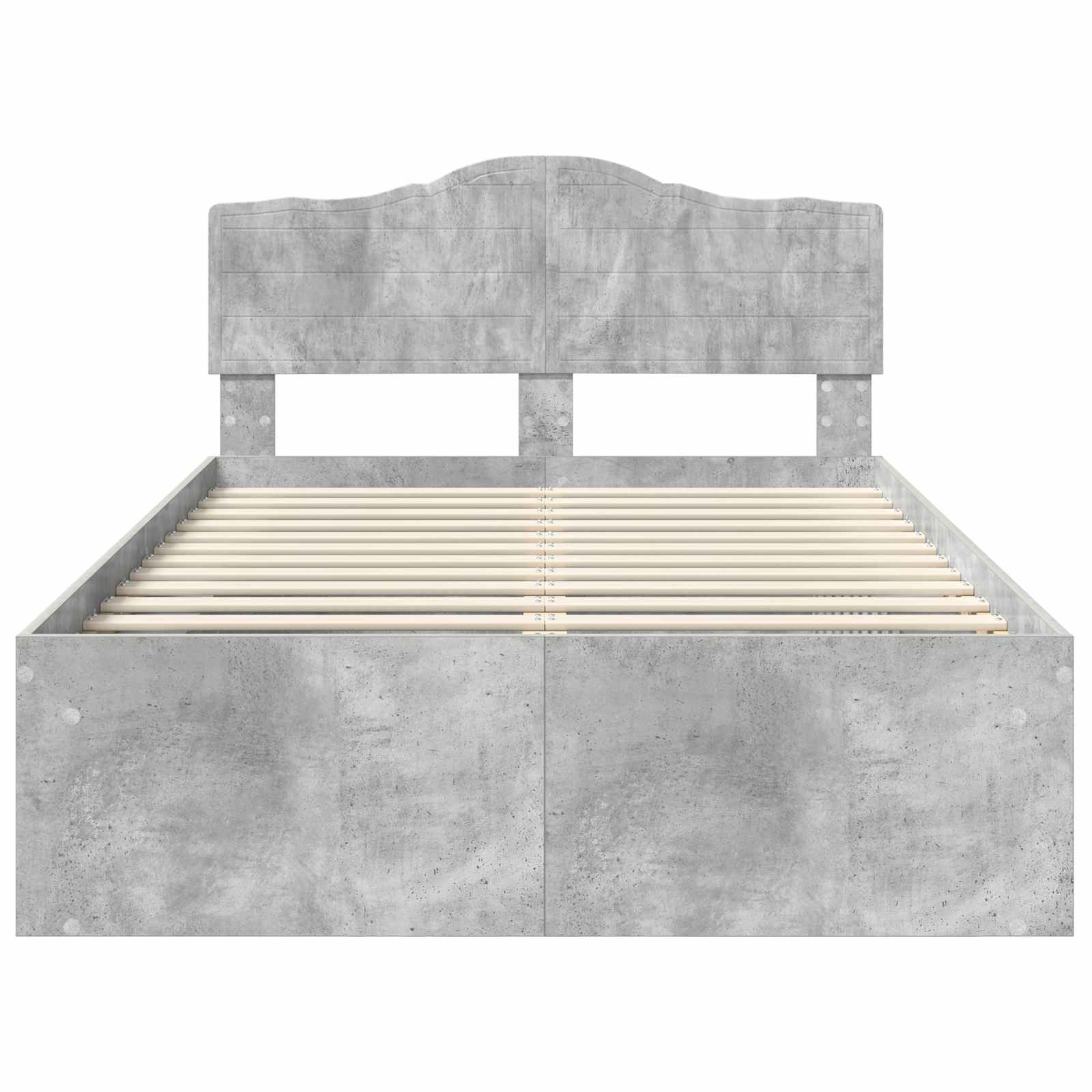 Bedframe met hoofdeinde Beton 120 x 200 cm Massief grenenhout is nu te koop bij PeponiXL, paradijselijk wonen!