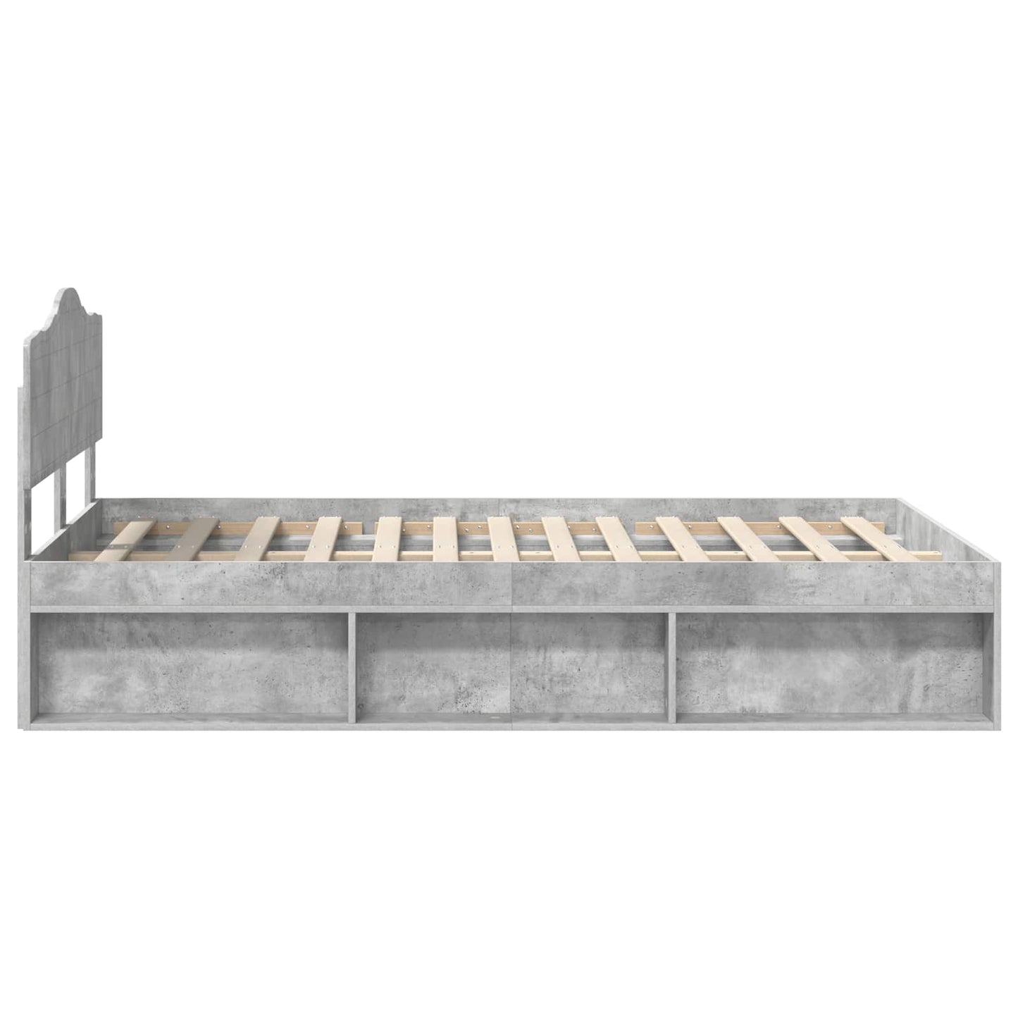 Bedframe met hoofdeinde Beton 120 x 200 cm Massief grenenhout is nu te koop bij PeponiXL, paradijselijk wonen!