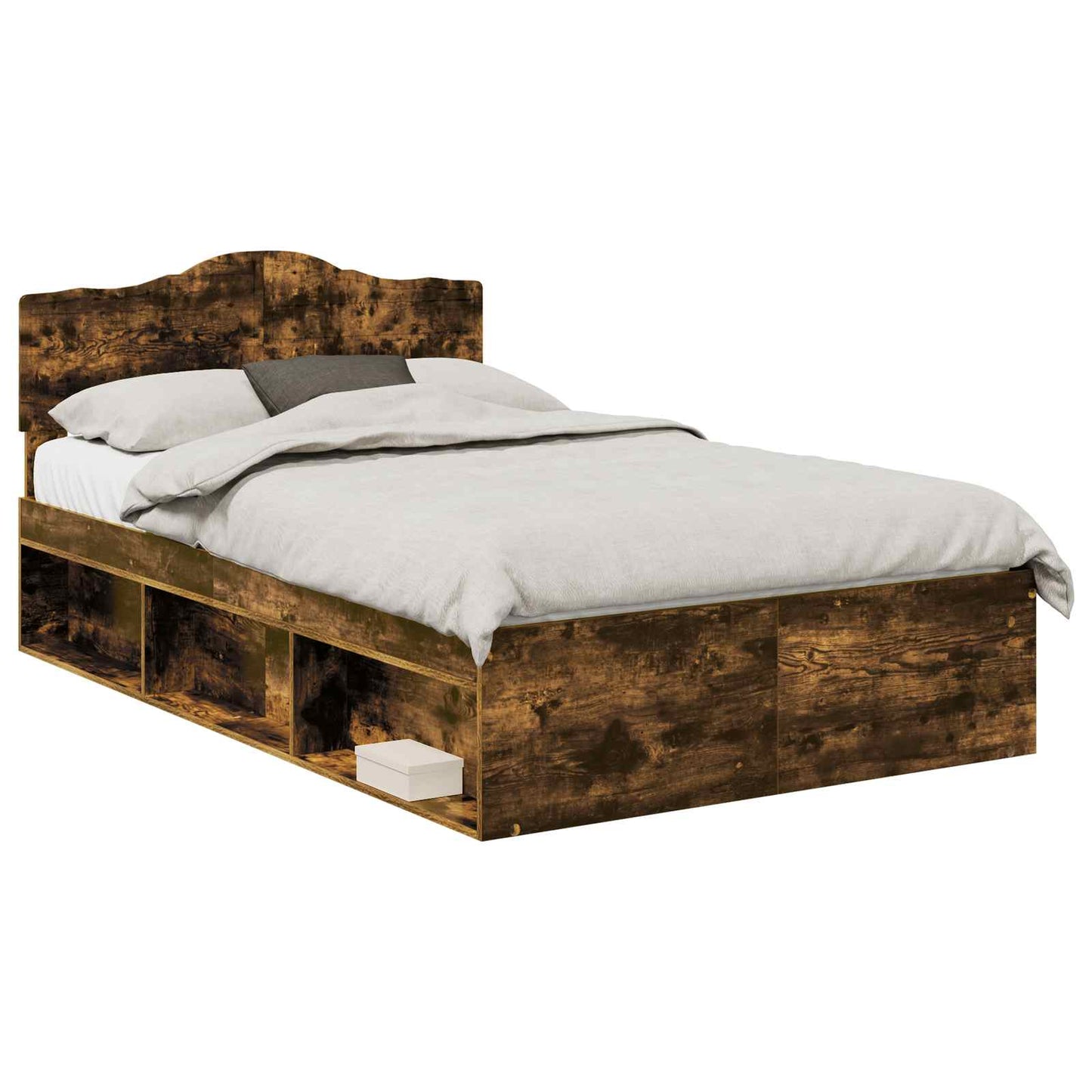 Bedframe Gerookt eiken 120 x 200 cm Massief grenenhout is nu te koop bij PeponiXL, paradijselijk wonen!