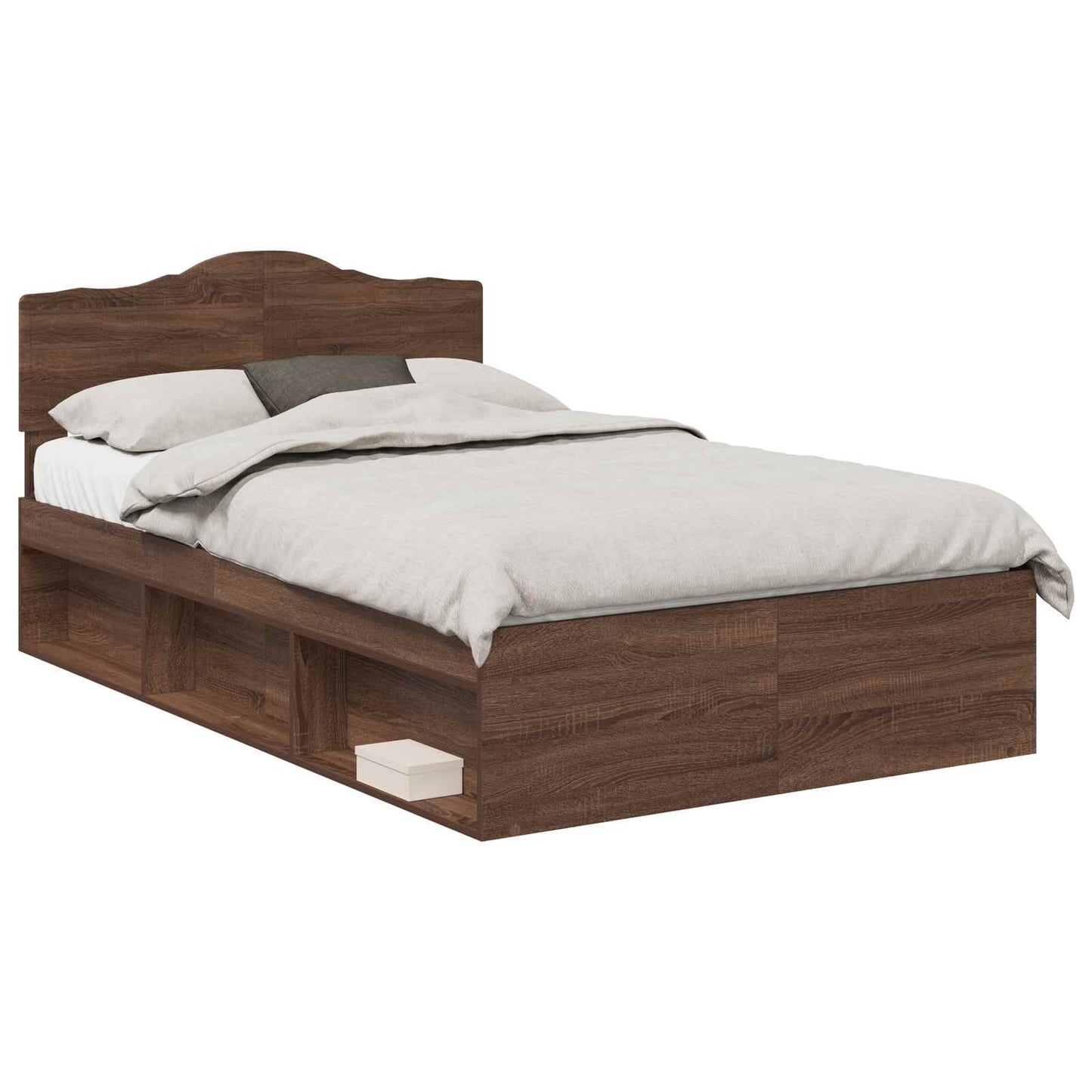 Bedframe Bruin Eiken 120 x 200 cm Massief grenenhout is nu te koop bij PeponiXL, paradijselijk wonen!