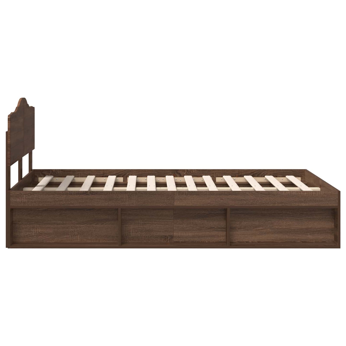 Bedframe Bruin Eiken 120 x 200 cm Massief grenenhout is nu te koop bij PeponiXL, paradijselijk wonen!