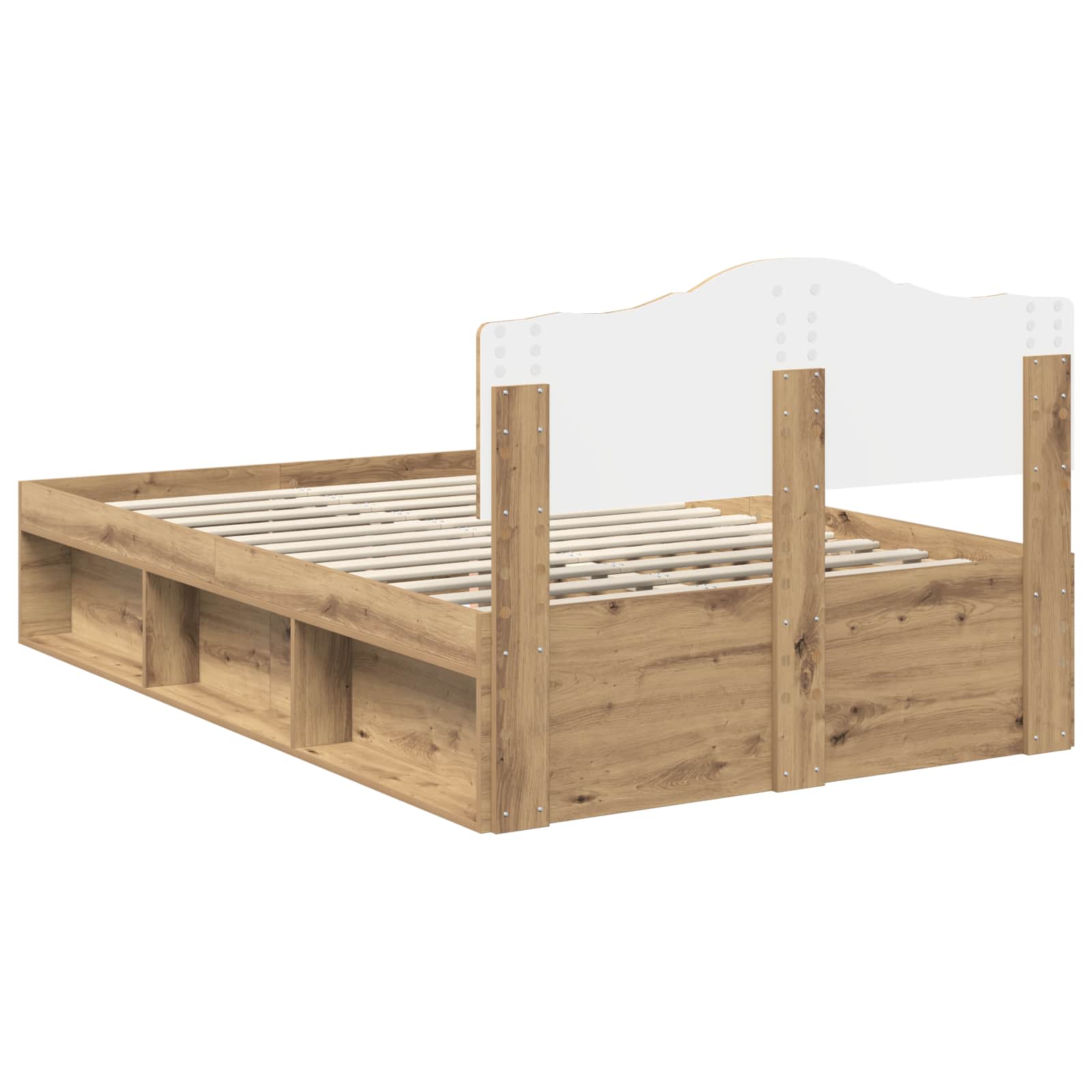 Bedframe Ambachtelijk eiken 120 x 200 cm Massief grenenhout is nu te koop bij PeponiXL, paradijselijk wonen!