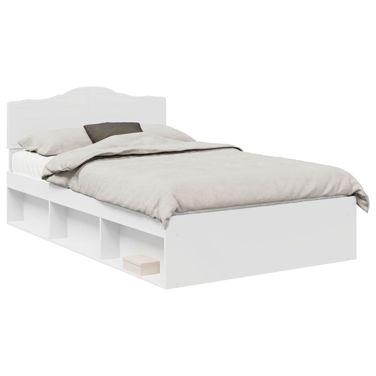 Bedframe met hoofdeinde Wit 120 x 190 cm Massief grenenhout is nu te koop bij PeponiXL, paradijselijk wonen!