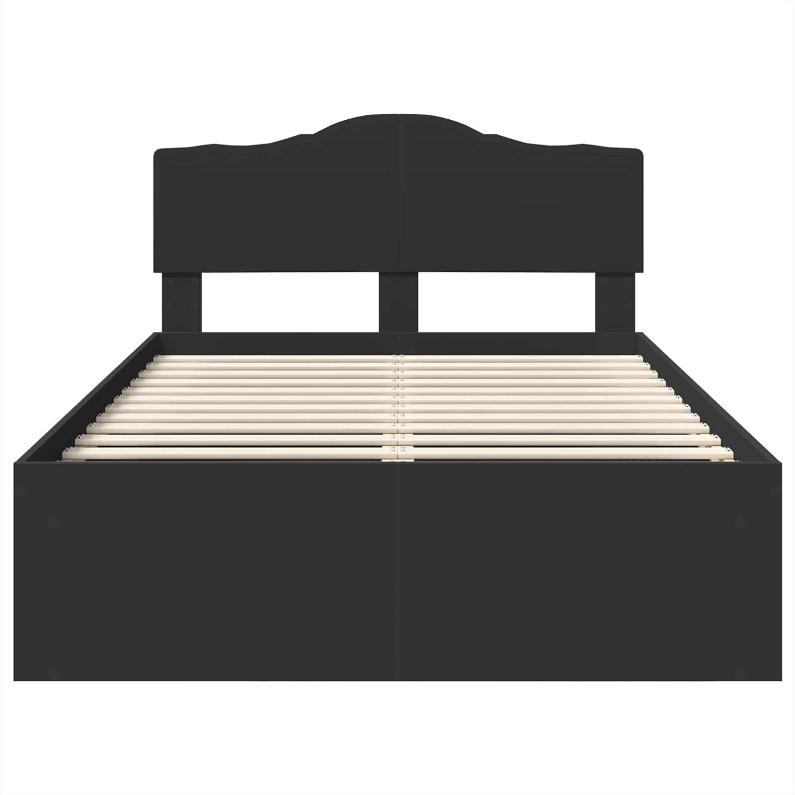 Bedframe met hoofdeinde Zwart 120 x 190 cm Massief grenenhout is nu te koop bij PeponiXL, paradijselijk wonen!