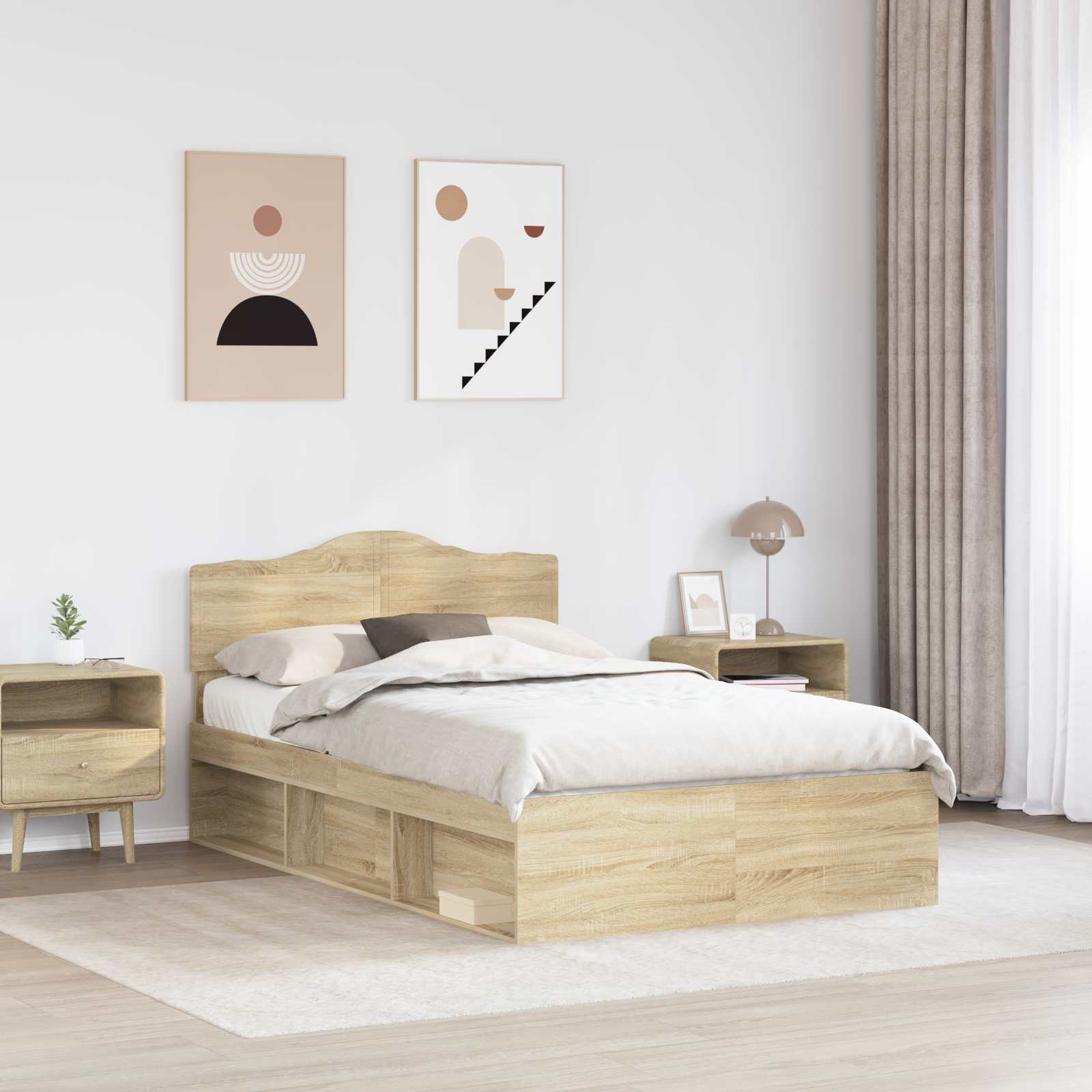 Bedframe met hoofdeinde Sonoma 120 x 190 cm Massief grenenhout is nu te koop bij PeponiXL, paradijselijk wonen!