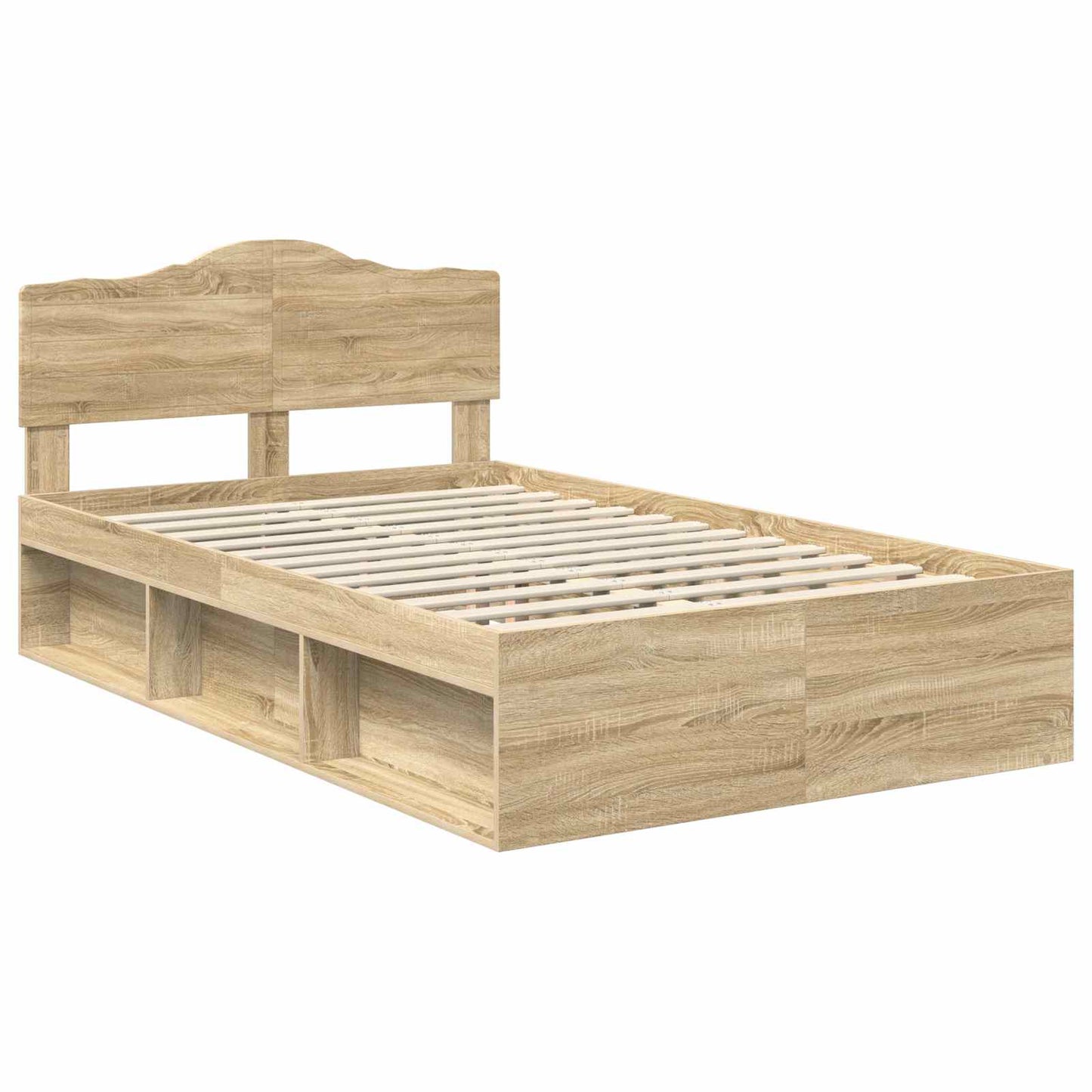 Bedframe met hoofdeinde Sonoma 120 x 190 cm Massief grenenhout is nu te koop bij PeponiXL, paradijselijk wonen!