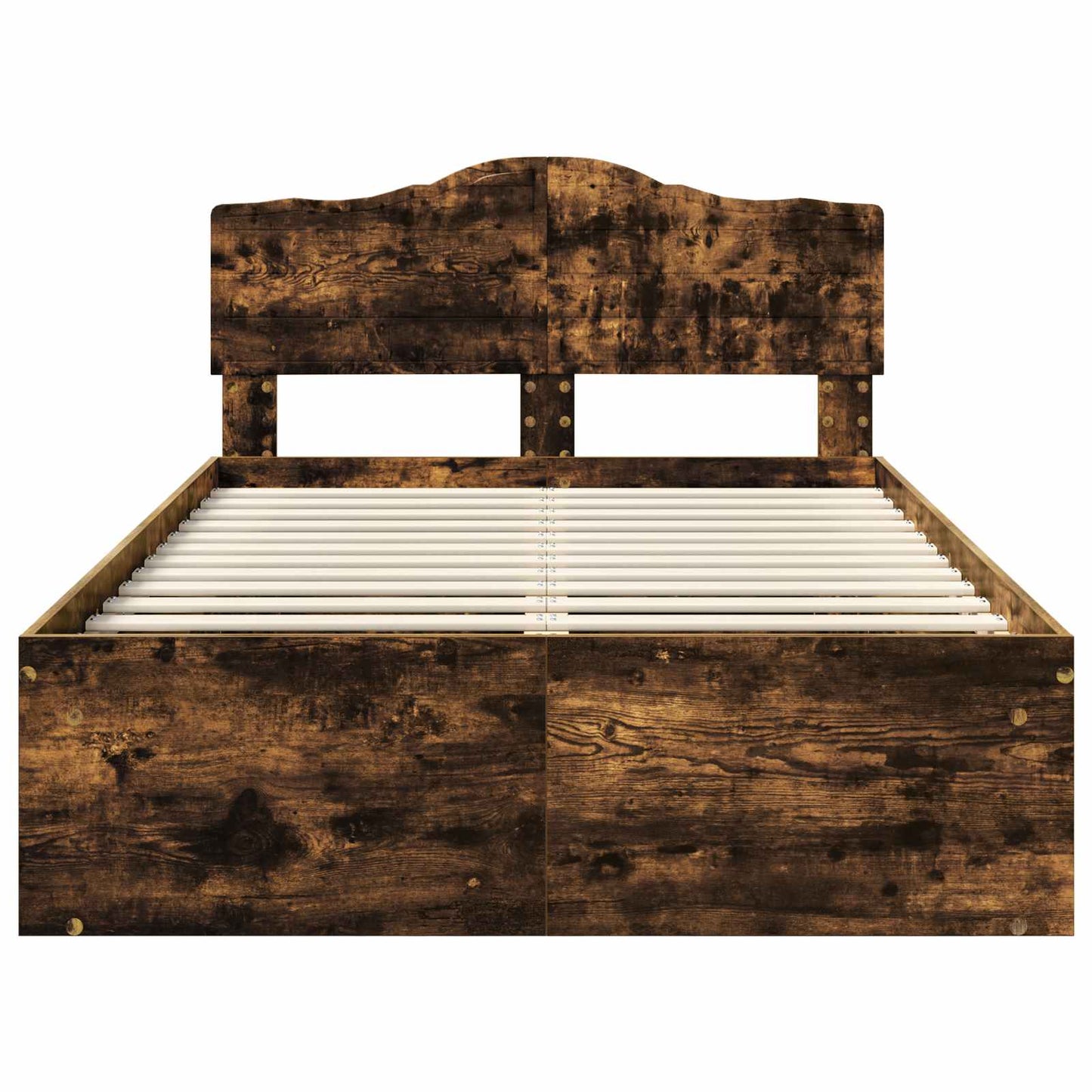 Bedframe Gerookt eiken 120 x 190 cm Massief grenenhout is nu te koop bij PeponiXL, paradijselijk wonen!