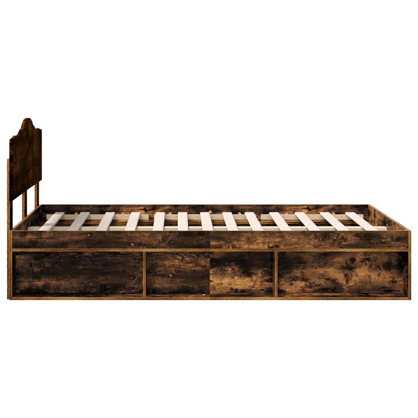 Bedframe Gerookt eiken 120 x 190 cm Massief grenenhout is nu te koop bij PeponiXL, paradijselijk wonen!
