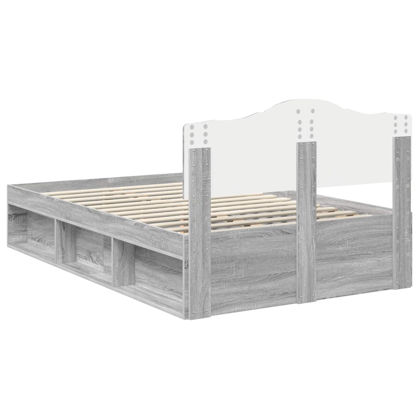 Bedframe Grijs Sonoma 120 x 190 cm Massief grenenhout is nu te koop bij PeponiXL, paradijselijk wonen!