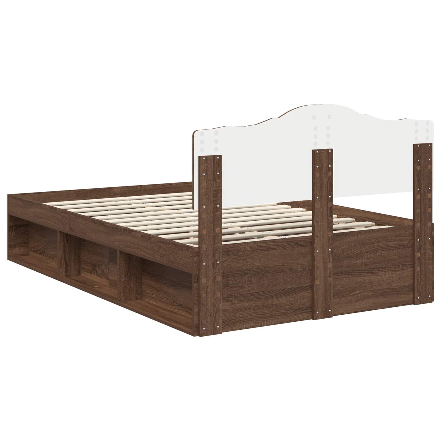 Bedframe Bruin Eiken 120 x 190 cm Massief grenenhout is nu te koop bij PeponiXL, paradijselijk wonen!