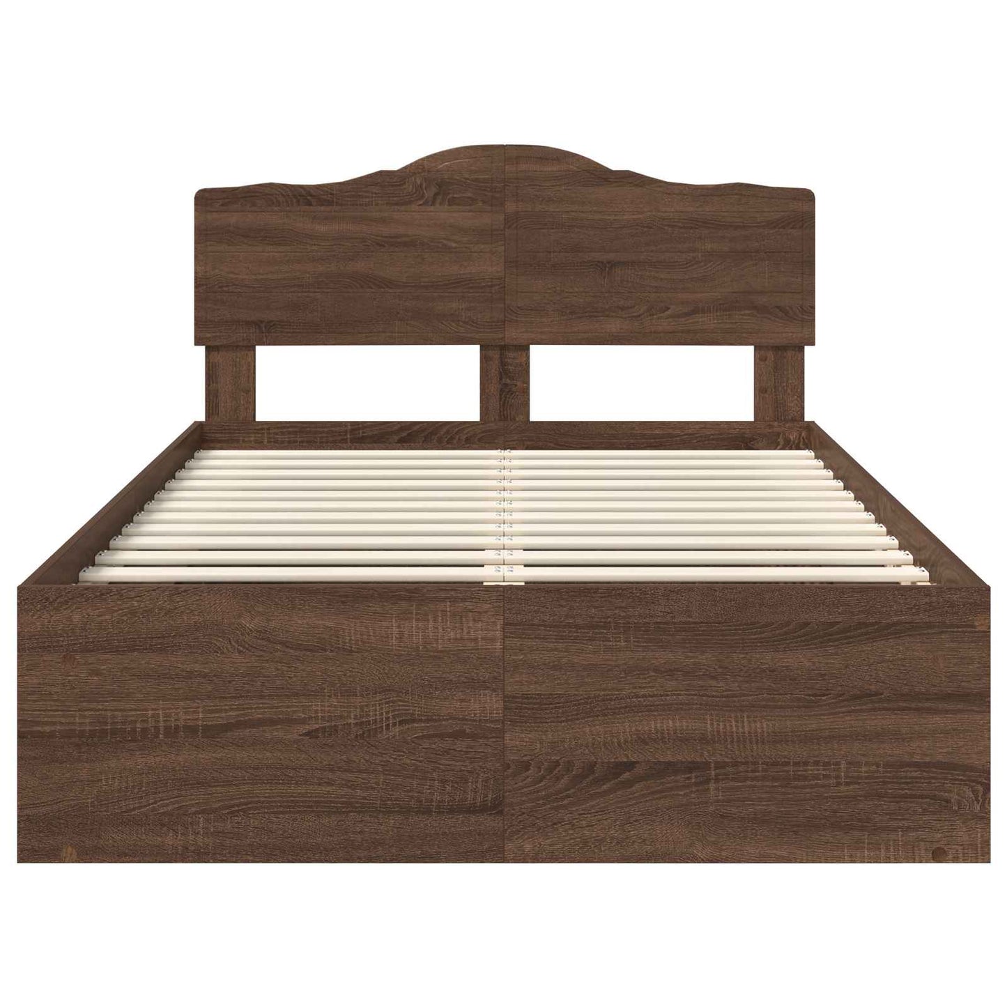 Bedframe Bruin Eiken 120 x 190 cm Massief grenenhout is nu te koop bij PeponiXL, paradijselijk wonen!