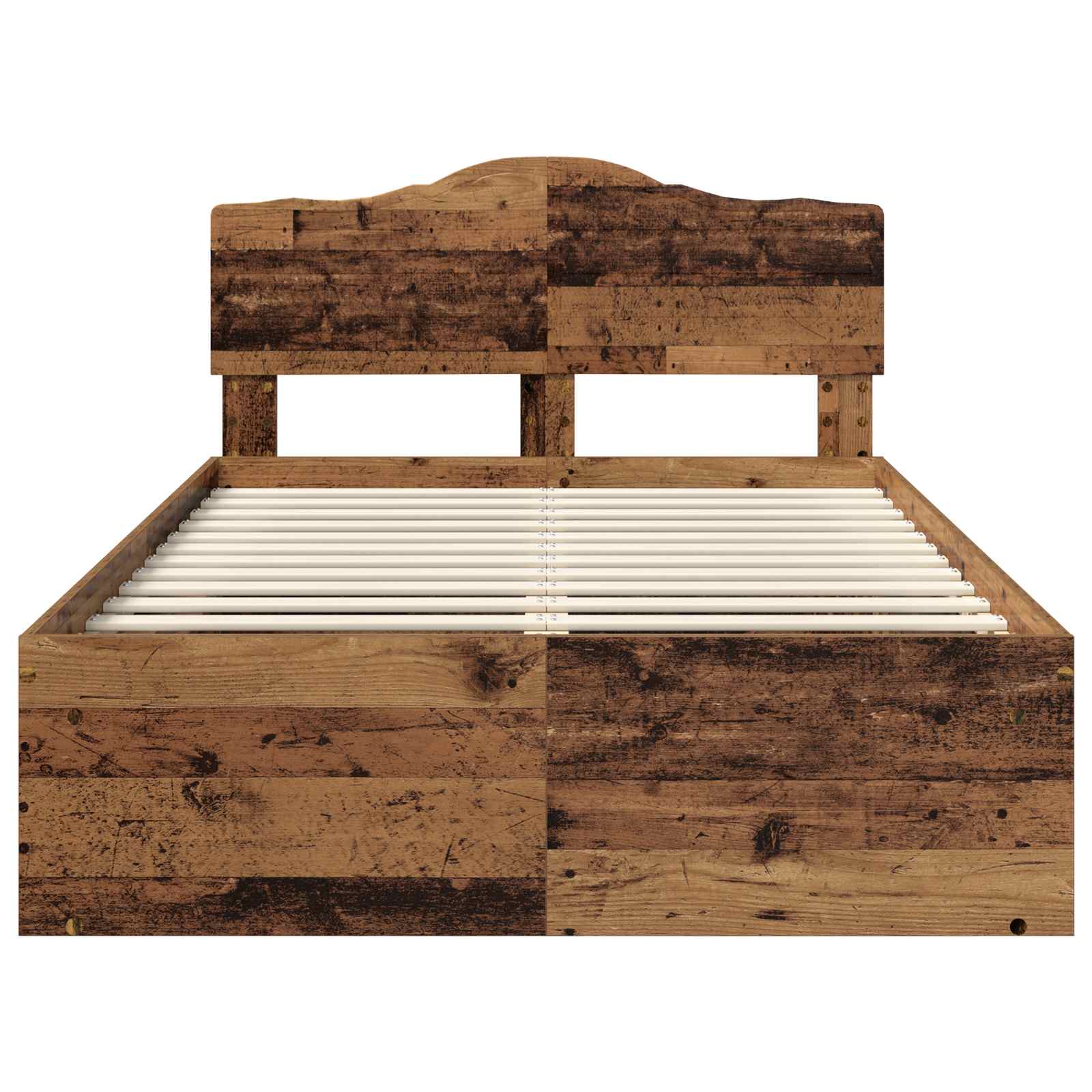 Bedframe met hoofdeinde Oudhout 120 x 190 cm Massief grenenhout is nu te koop bij PeponiXL, paradijselijk wonen!