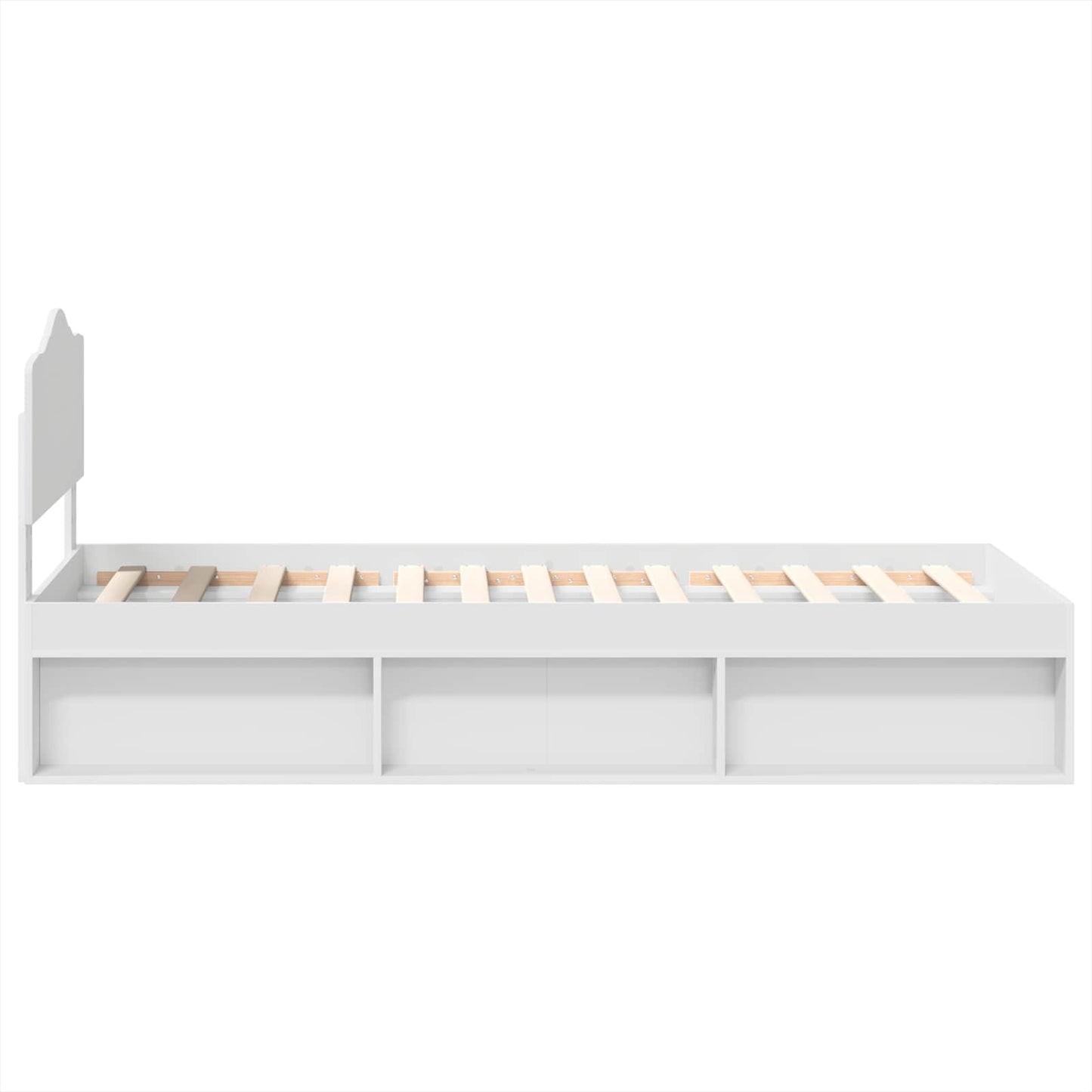 Bedframe met hoofdeinde Wit 100 x 200 cm Massief grenenhout is nu te koop bij PeponiXL, paradijselijk wonen!
