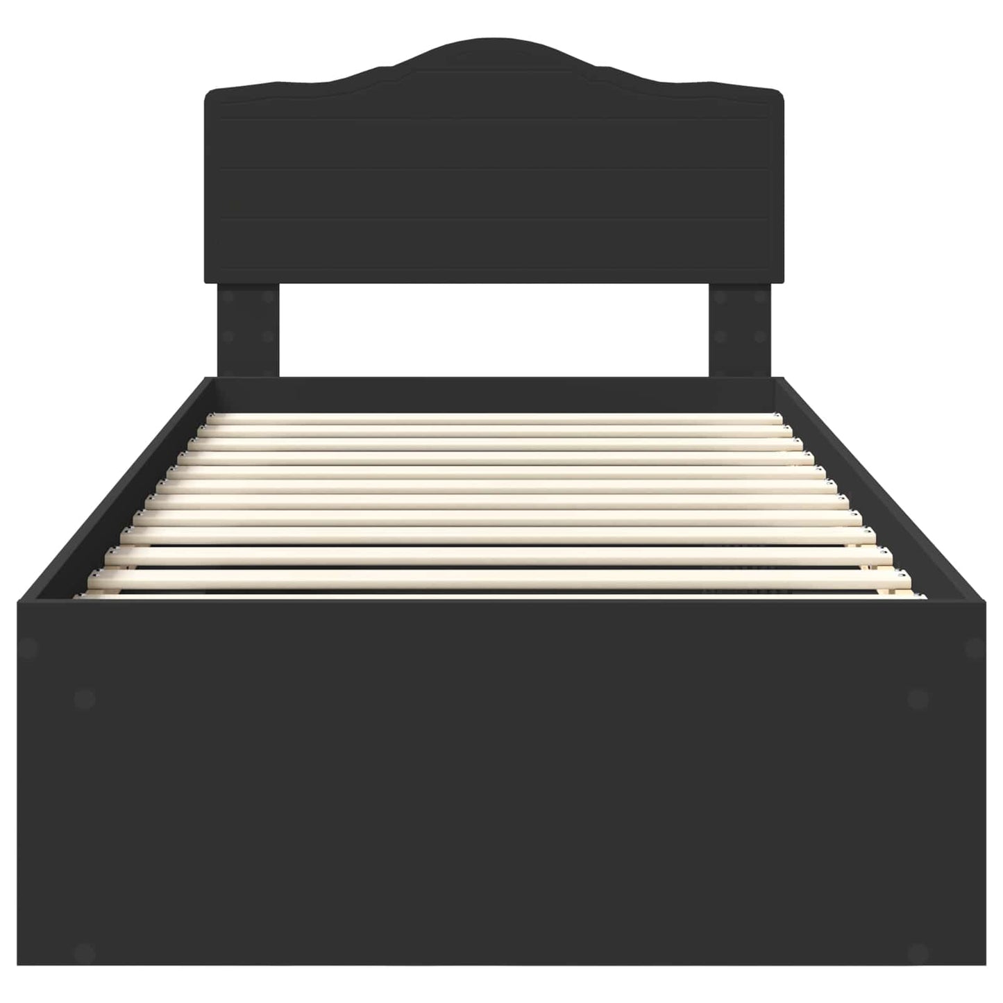 Bedframe met hoofdeinde Zwart 100 x 200 cm Massief grenenhout is nu te koop bij PeponiXL, paradijselijk wonen!