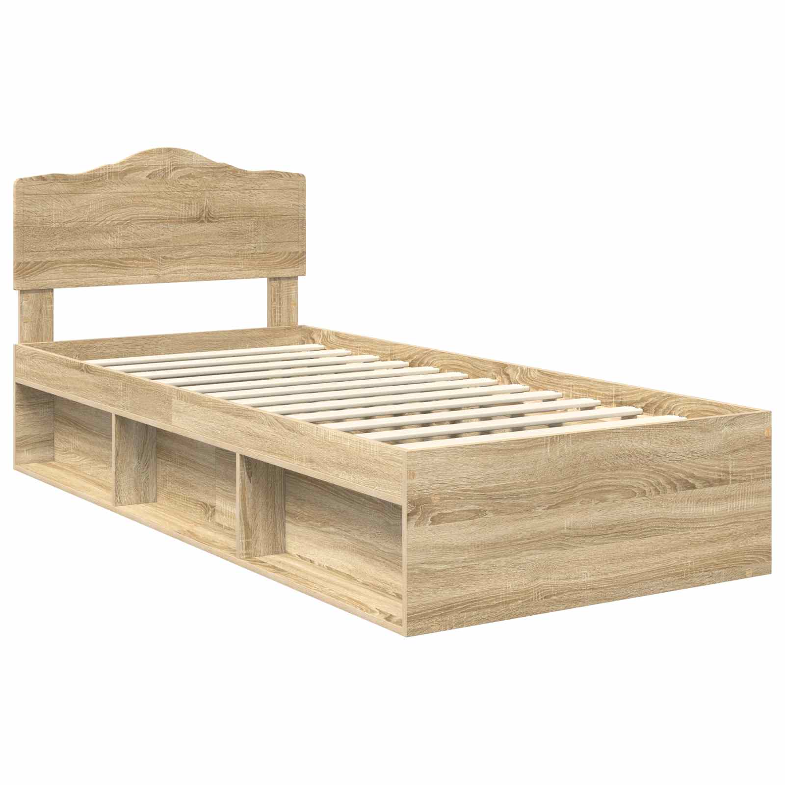 Bedframe met hoofdeinde Sonoma 100 x 200 cm Massief grenenhout is nu te koop bij PeponiXL, paradijselijk wonen!