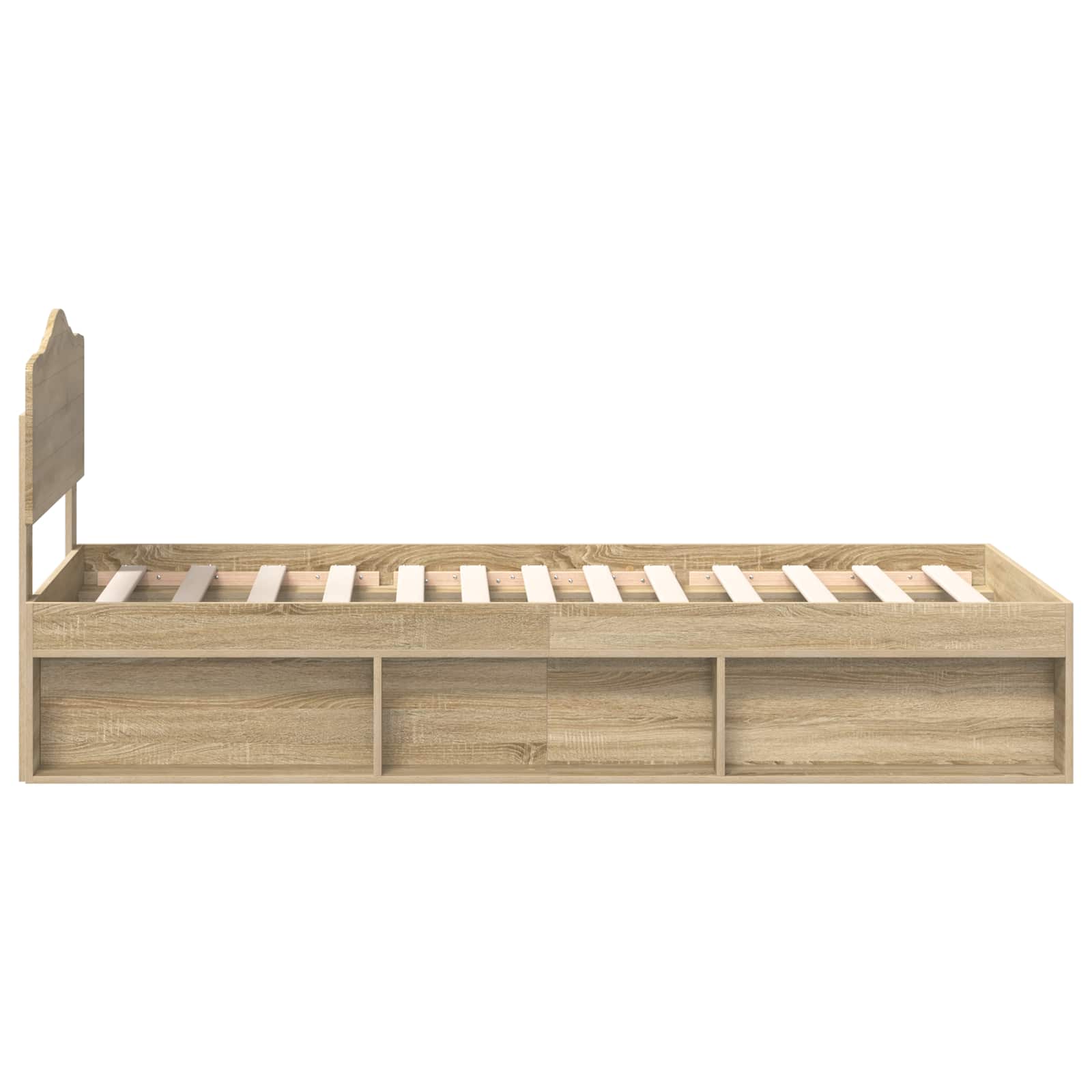 Bedframe met hoofdeinde Sonoma 100 x 200 cm Massief grenenhout is nu te koop bij PeponiXL, paradijselijk wonen!