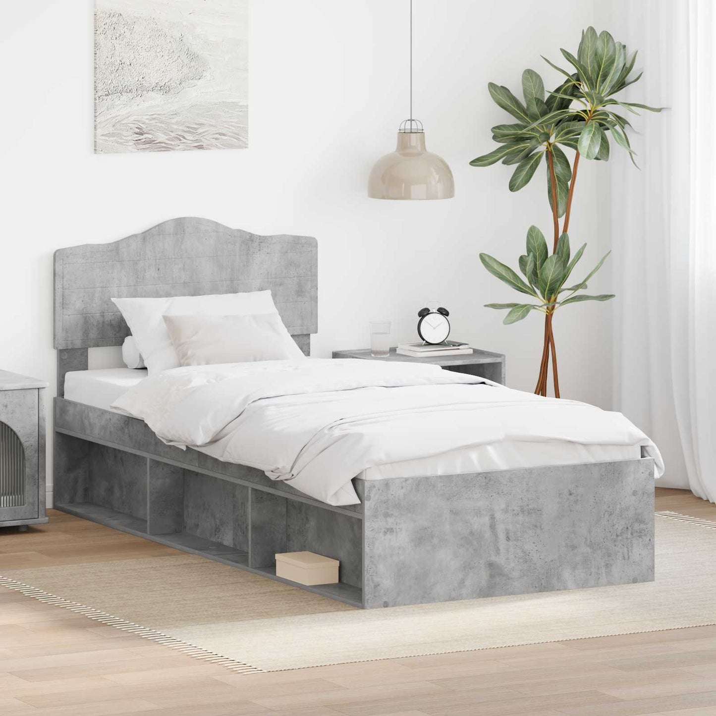 Bedframe Concerte Grijs 100 x 200 cm Massief grenenhout is nu te koop bij PeponiXL, paradijselijk wonen!