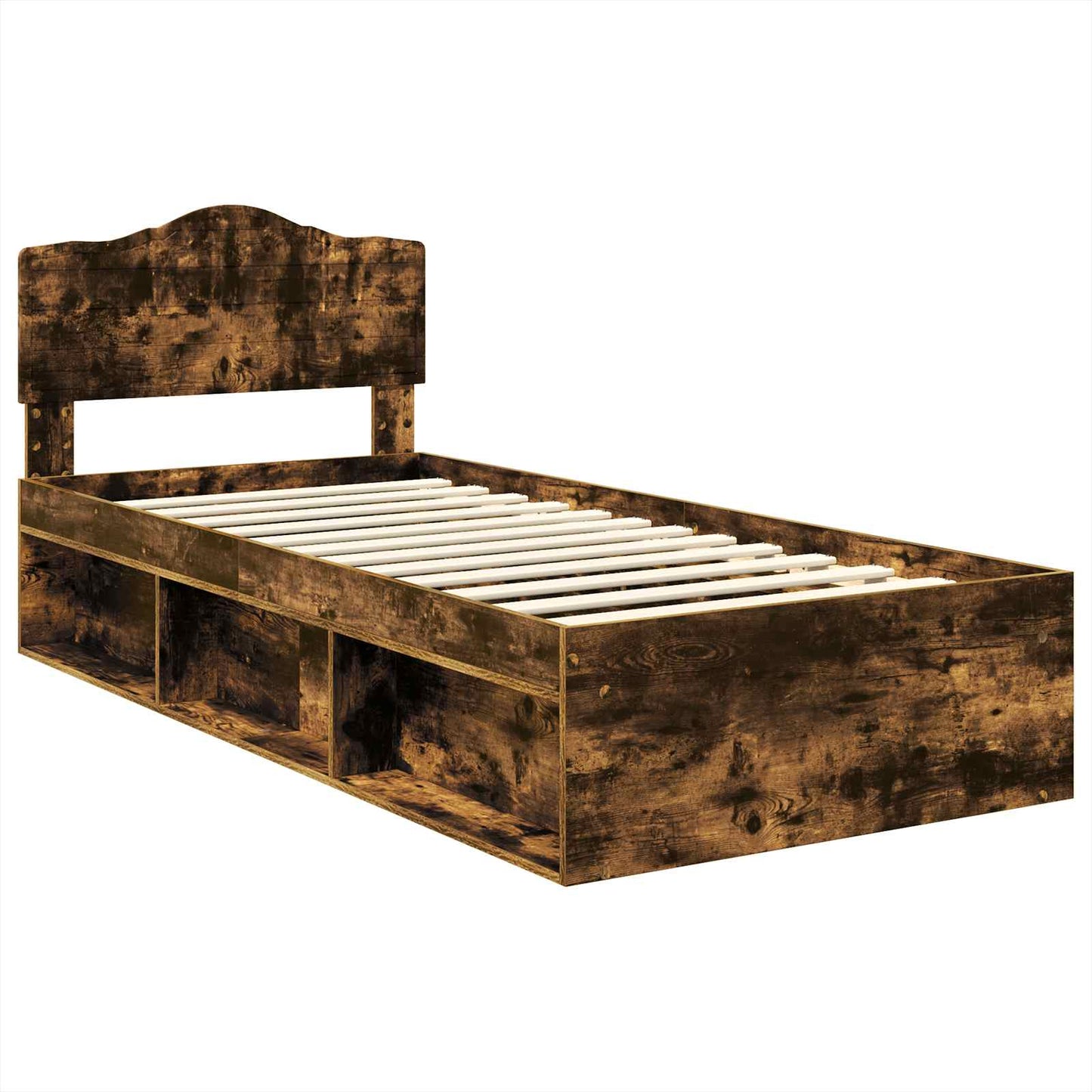 Bedframe Gerookt eiken 100 x 200 cm Massief grenenhout is nu te koop bij PeponiXL, paradijselijk wonen!