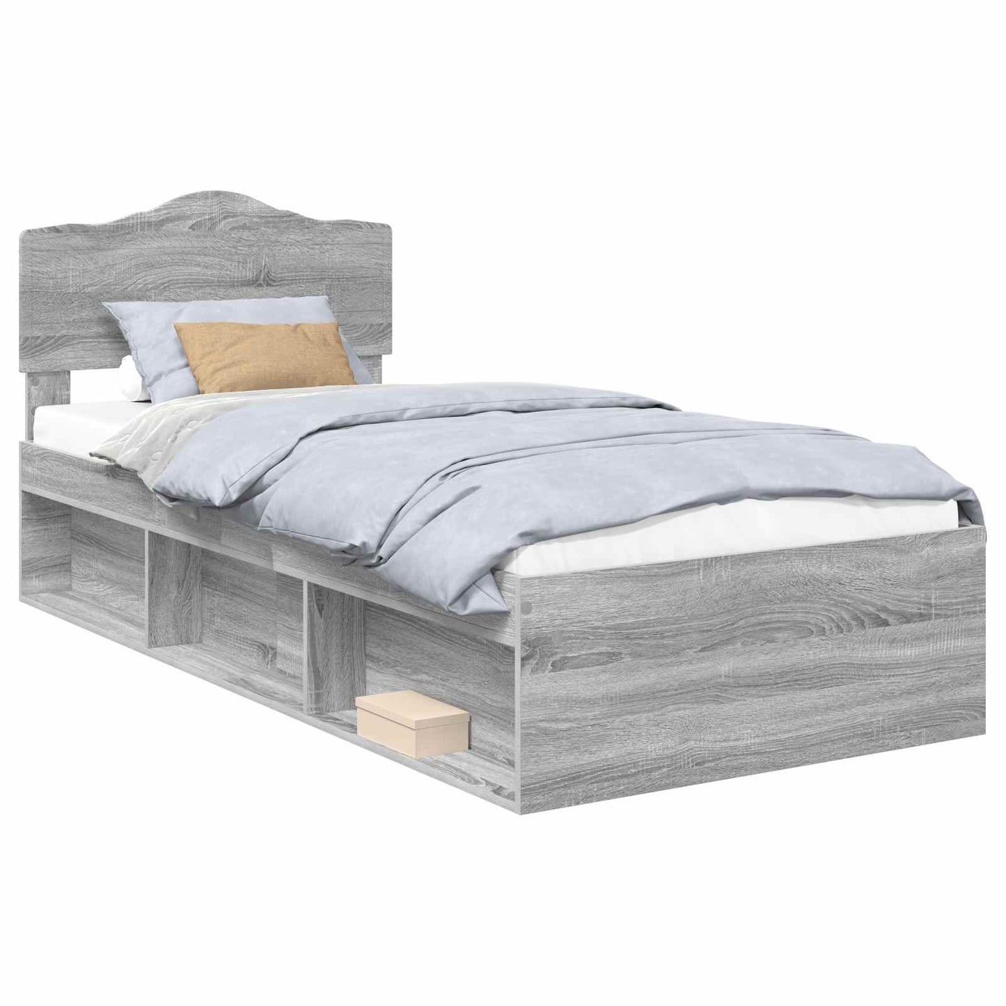 Bedframe Grijs Sonoma 100 x 200 cm Massief grenenhout is nu te koop bij PeponiXL, paradijselijk wonen!