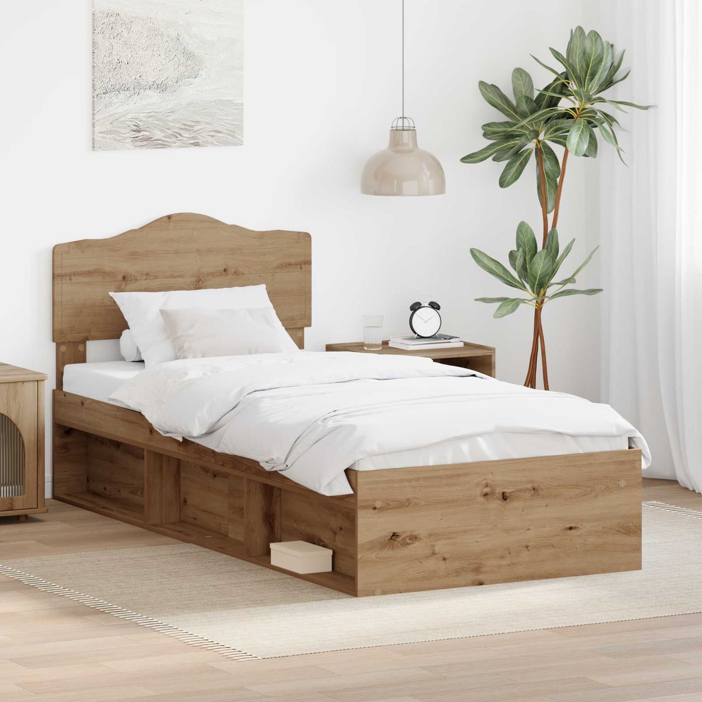 Bedframe Ambachtelijk eiken 100 x 200 cm Massief grenenhout is nu te koop bij PeponiXL, paradijselijk wonen!