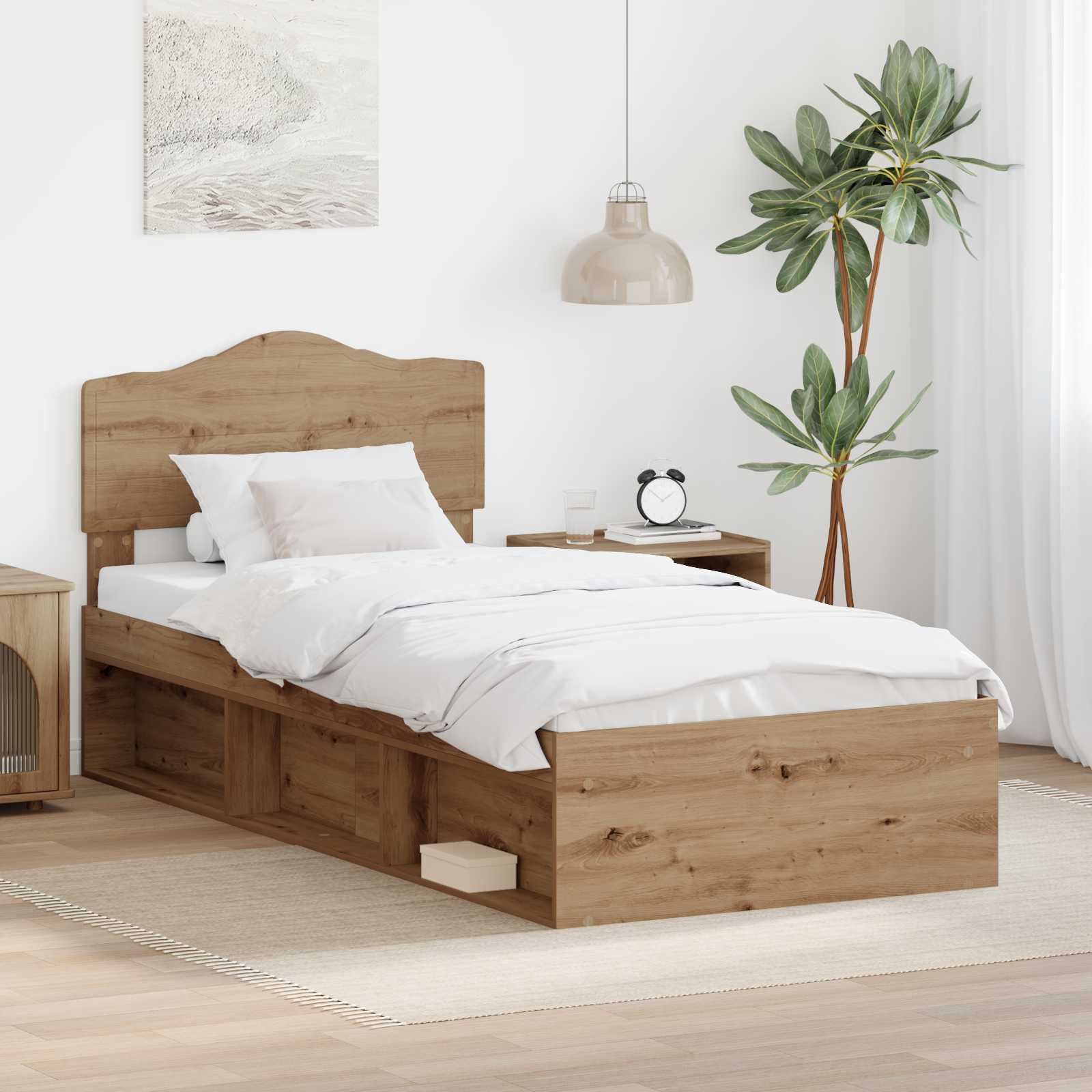 Bedframe Ambachtelijk eiken 100 x 200 cm Massief grenenhout is nu te koop bij PeponiXL, paradijselijk wonen!