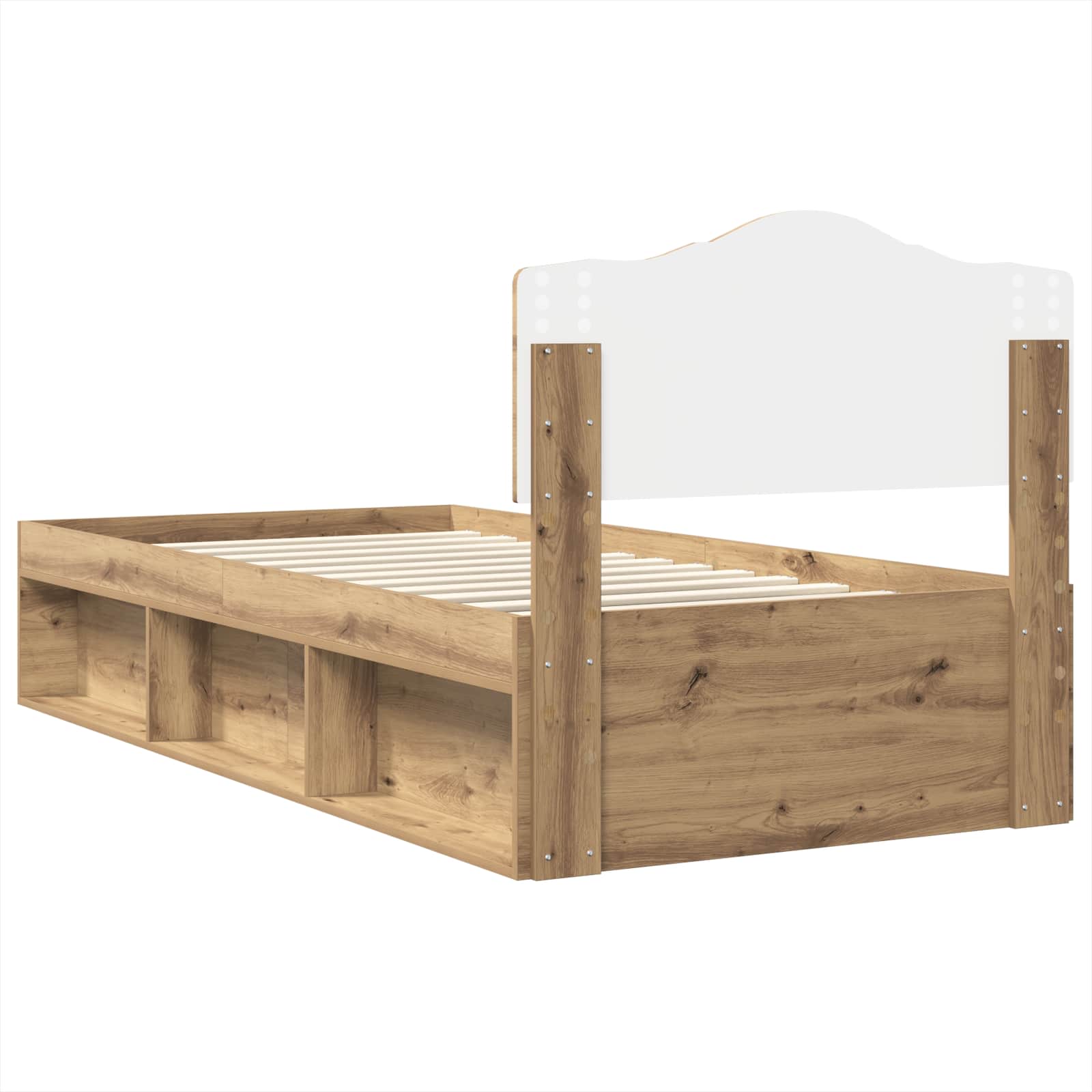 Bedframe Ambachtelijk eiken 100 x 200 cm Massief grenenhout is nu te koop bij PeponiXL, paradijselijk wonen!