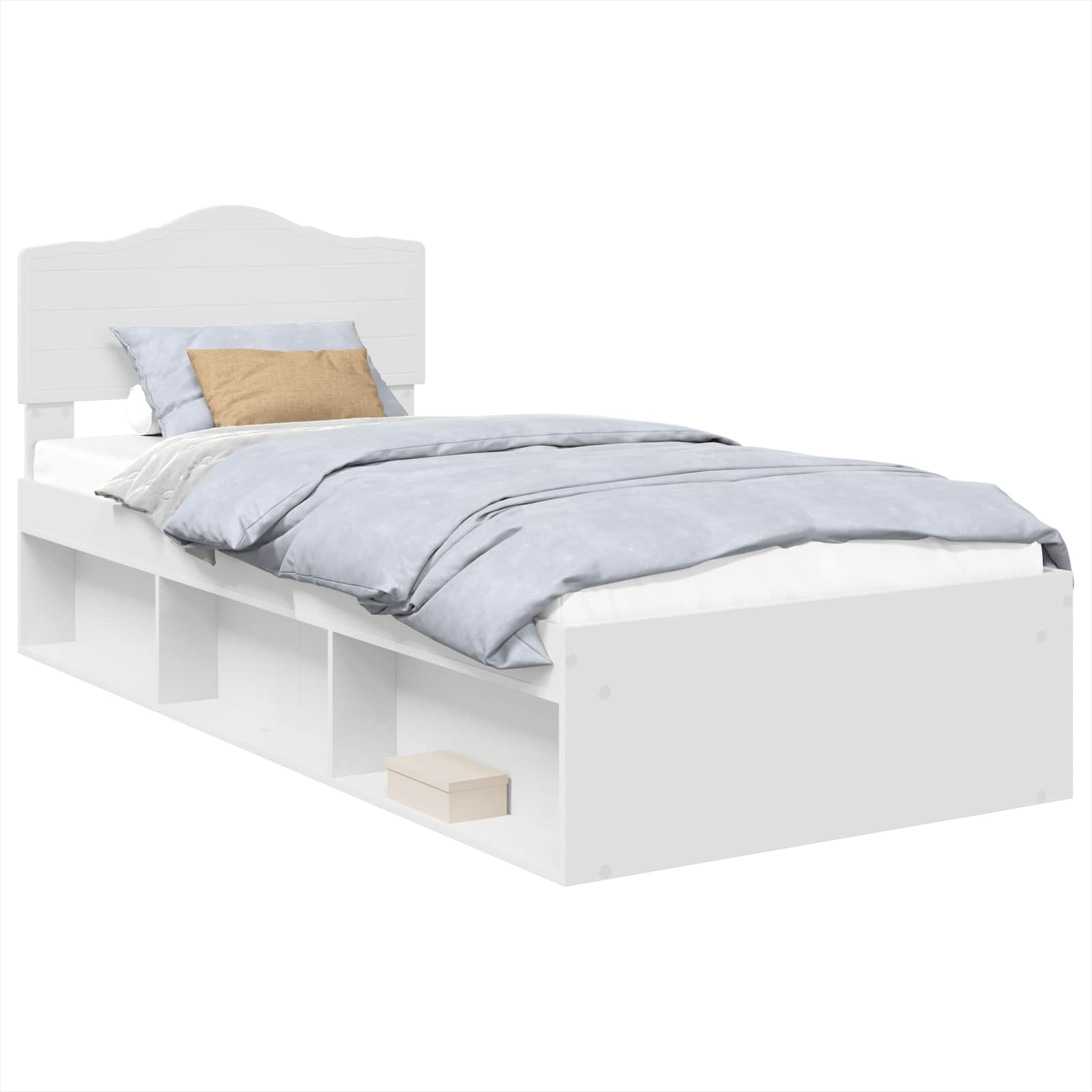 Bedframe met hoofdeinde Wit 90 x 200 cm Massief grenenhout is nu te koop bij PeponiXL, paradijselijk wonen!
