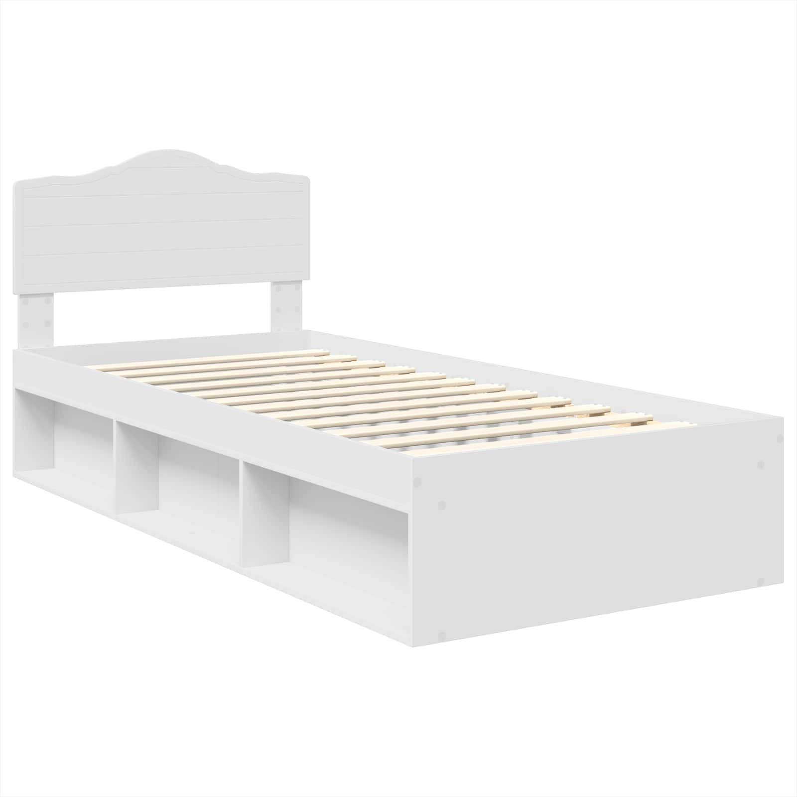 Bedframe met hoofdeinde Wit 90 x 200 cm Massief grenenhout is nu te koop bij PeponiXL, paradijselijk wonen!
