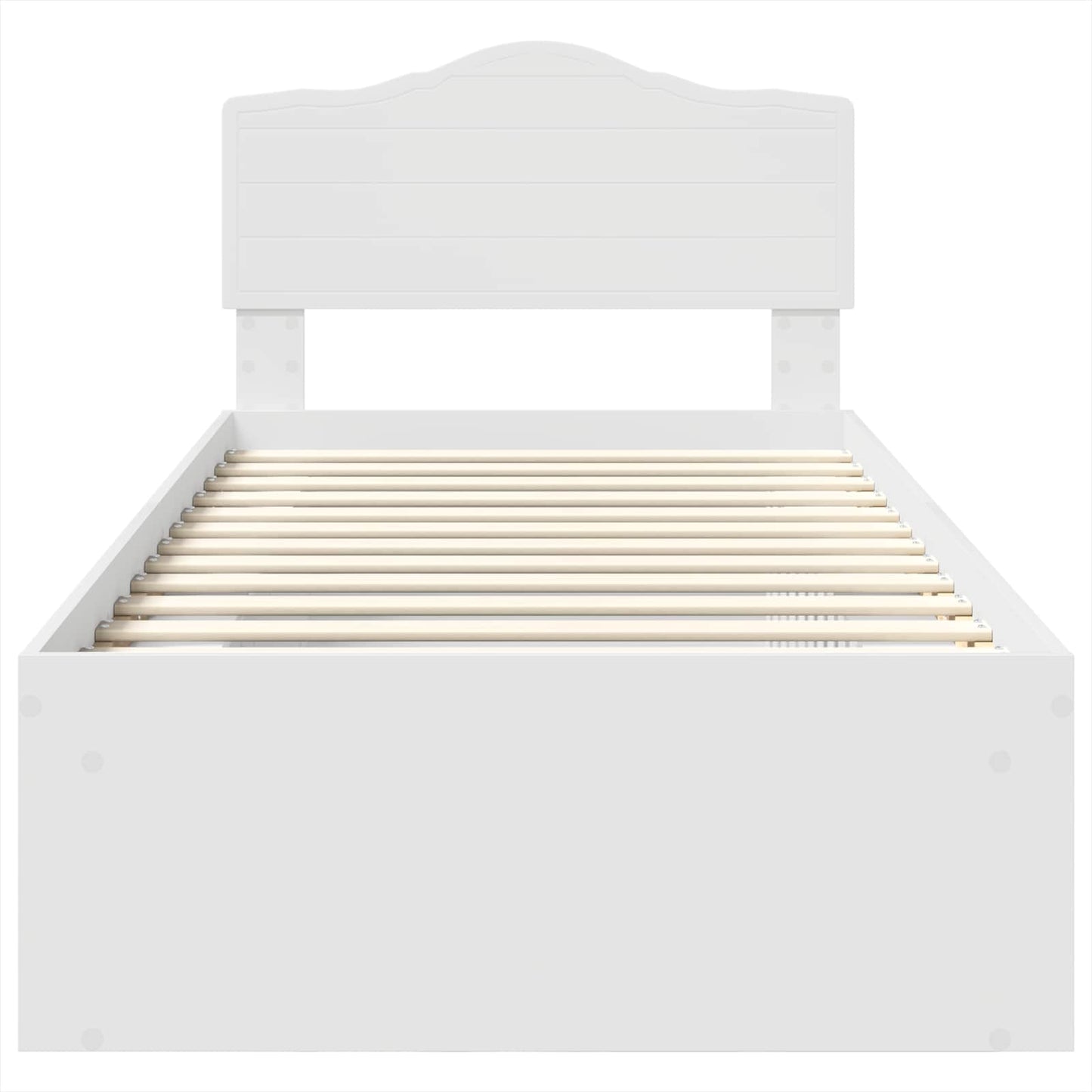 Bedframe met hoofdeinde Wit 90 x 200 cm Massief grenenhout is nu te koop bij PeponiXL, paradijselijk wonen!