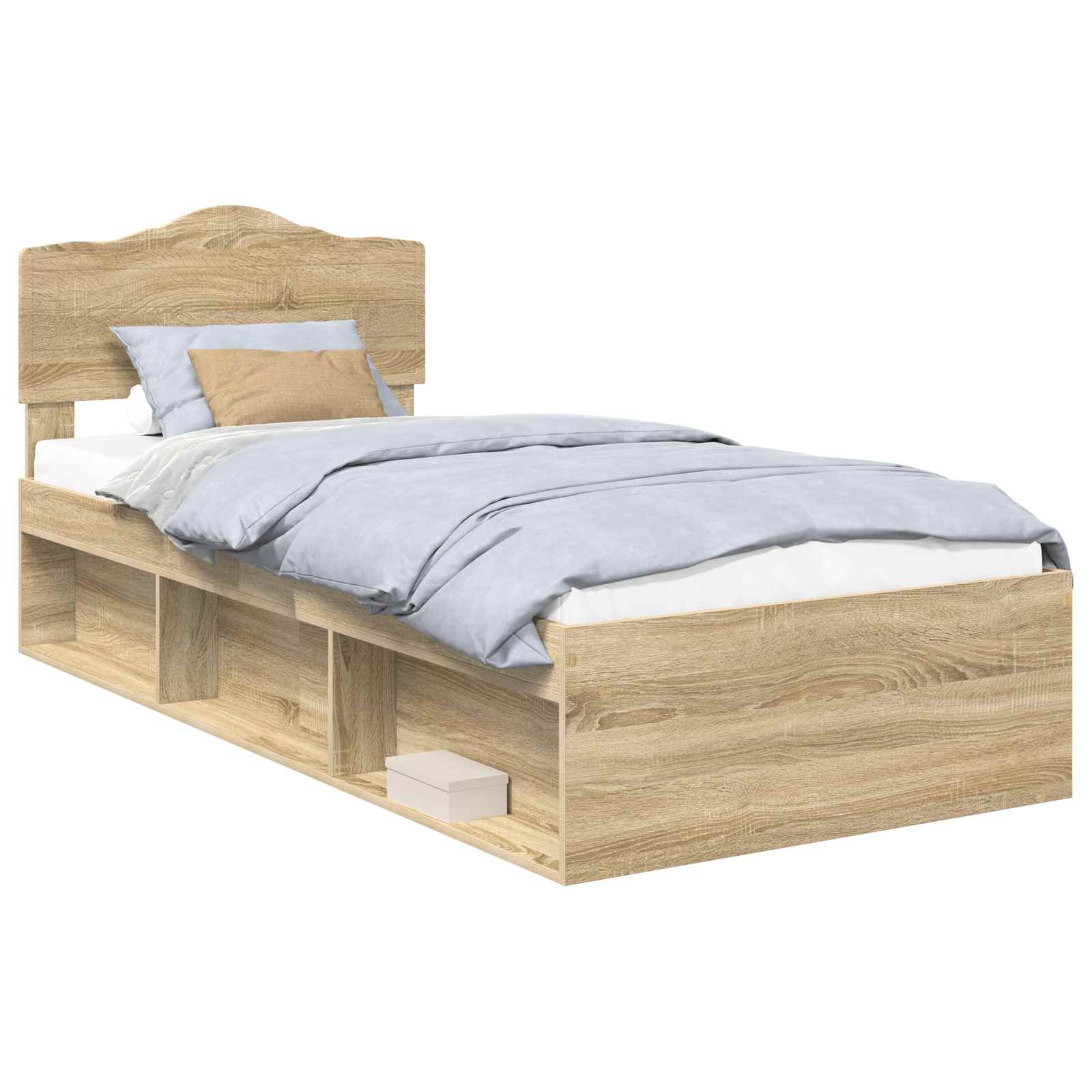 Bedframe Sonoma Eiken 90 x 200 cm Massief grenenhout is nu te koop bij PeponiXL, paradijselijk wonen!