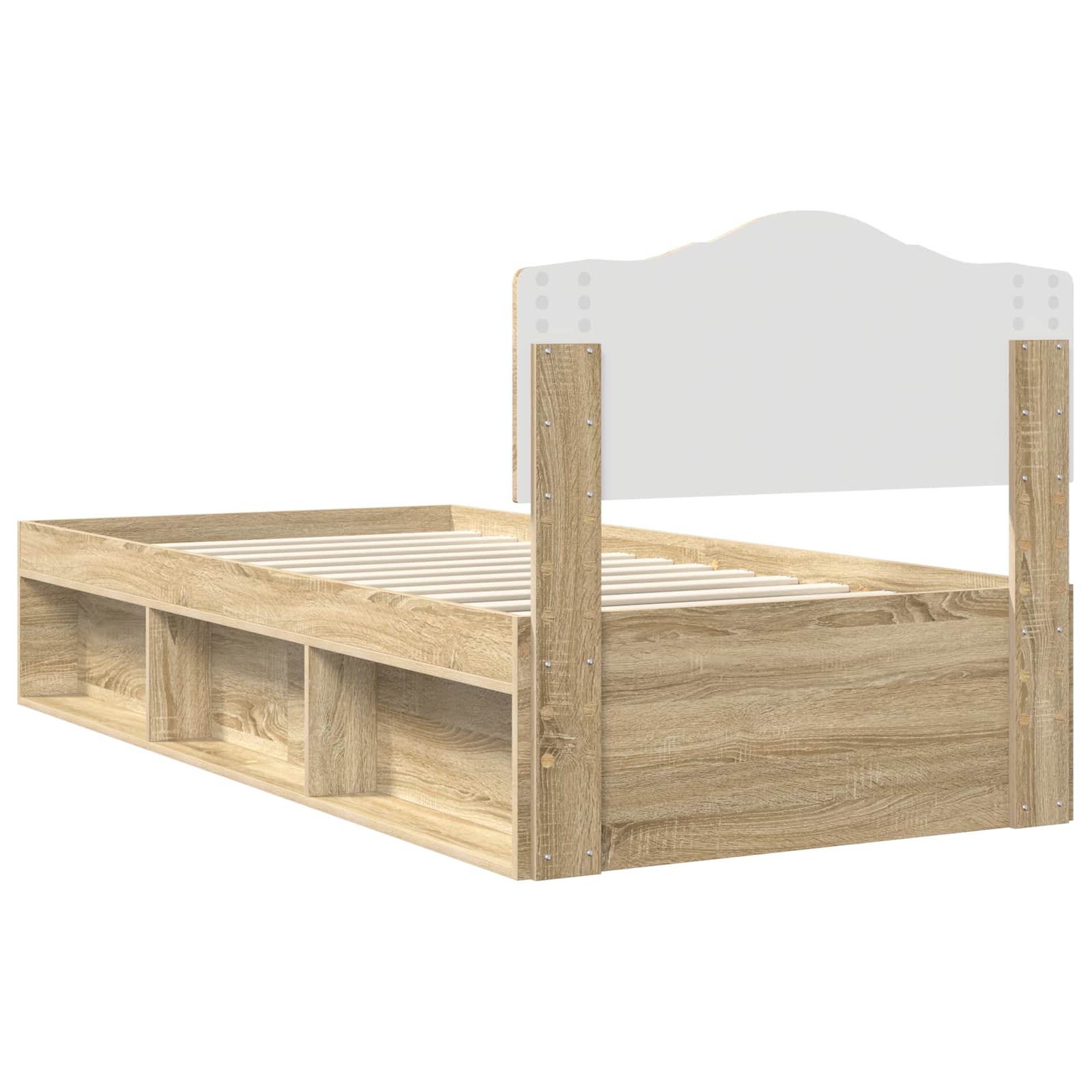 Bedframe Sonoma Eiken 90 x 200 cm Massief grenenhout is nu te koop bij PeponiXL, paradijselijk wonen!