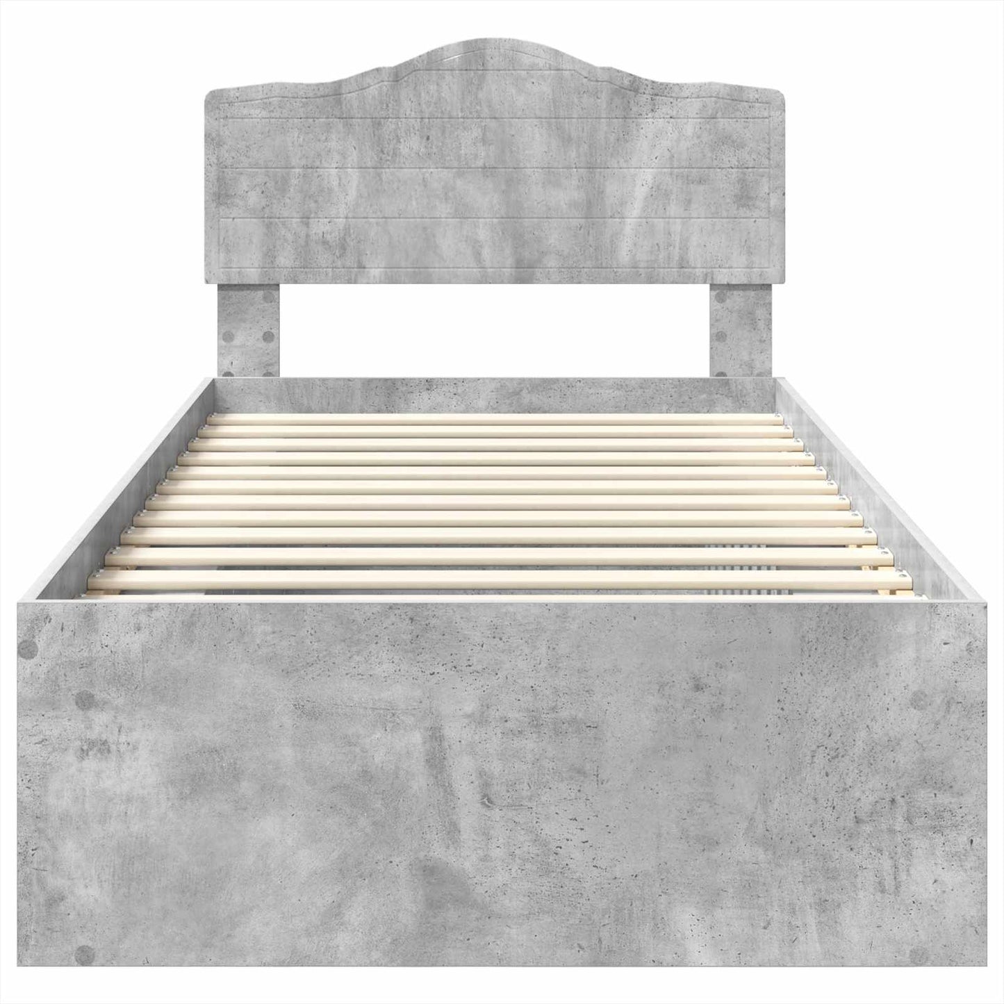 Bedframe met hoofdeinde Beton 90 x 200 cm Massief grenenhout is nu te koop bij PeponiXL, paradijselijk wonen!