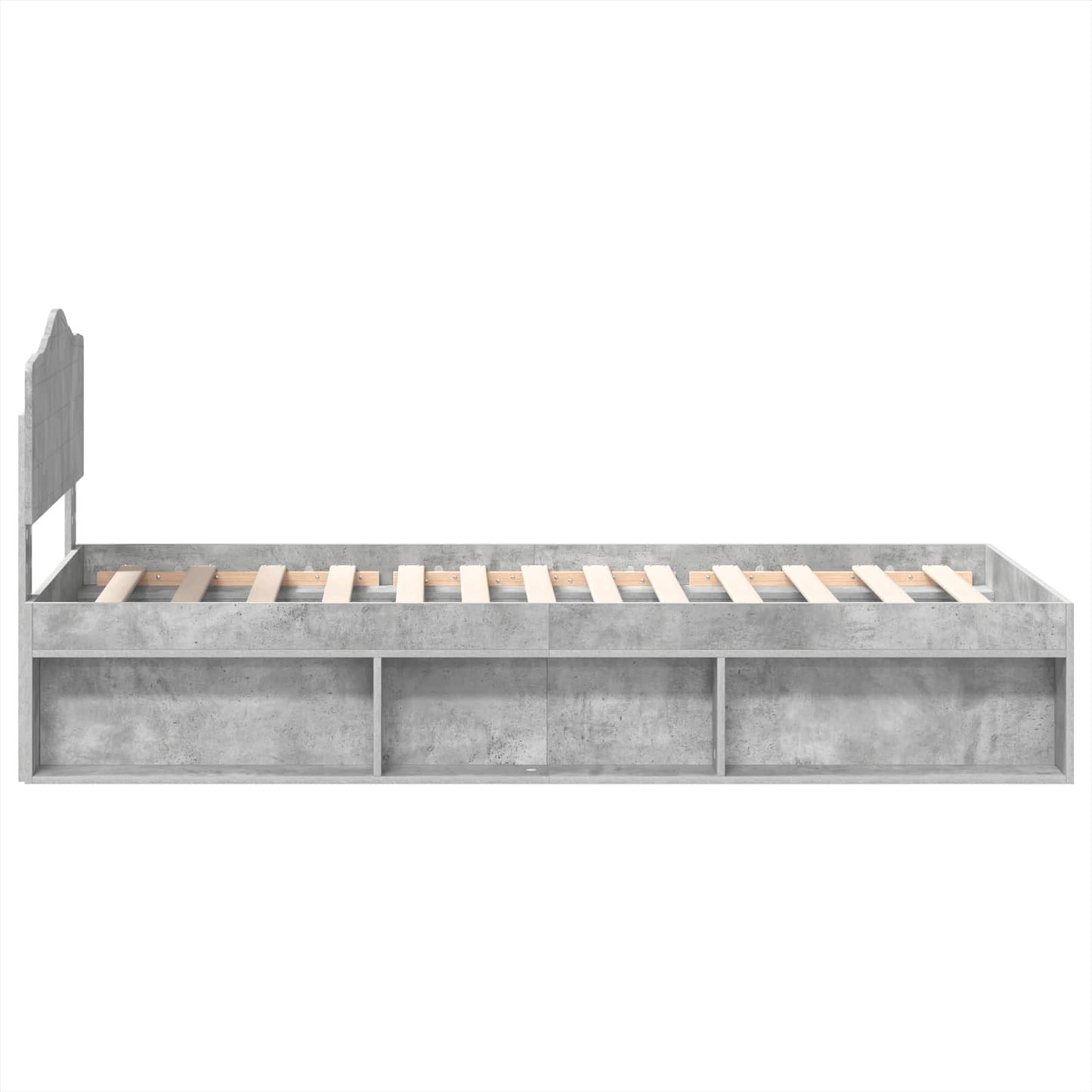 Bedframe met hoofdeinde Beton 90 x 200 cm Massief grenenhout is nu te koop bij PeponiXL, paradijselijk wonen!