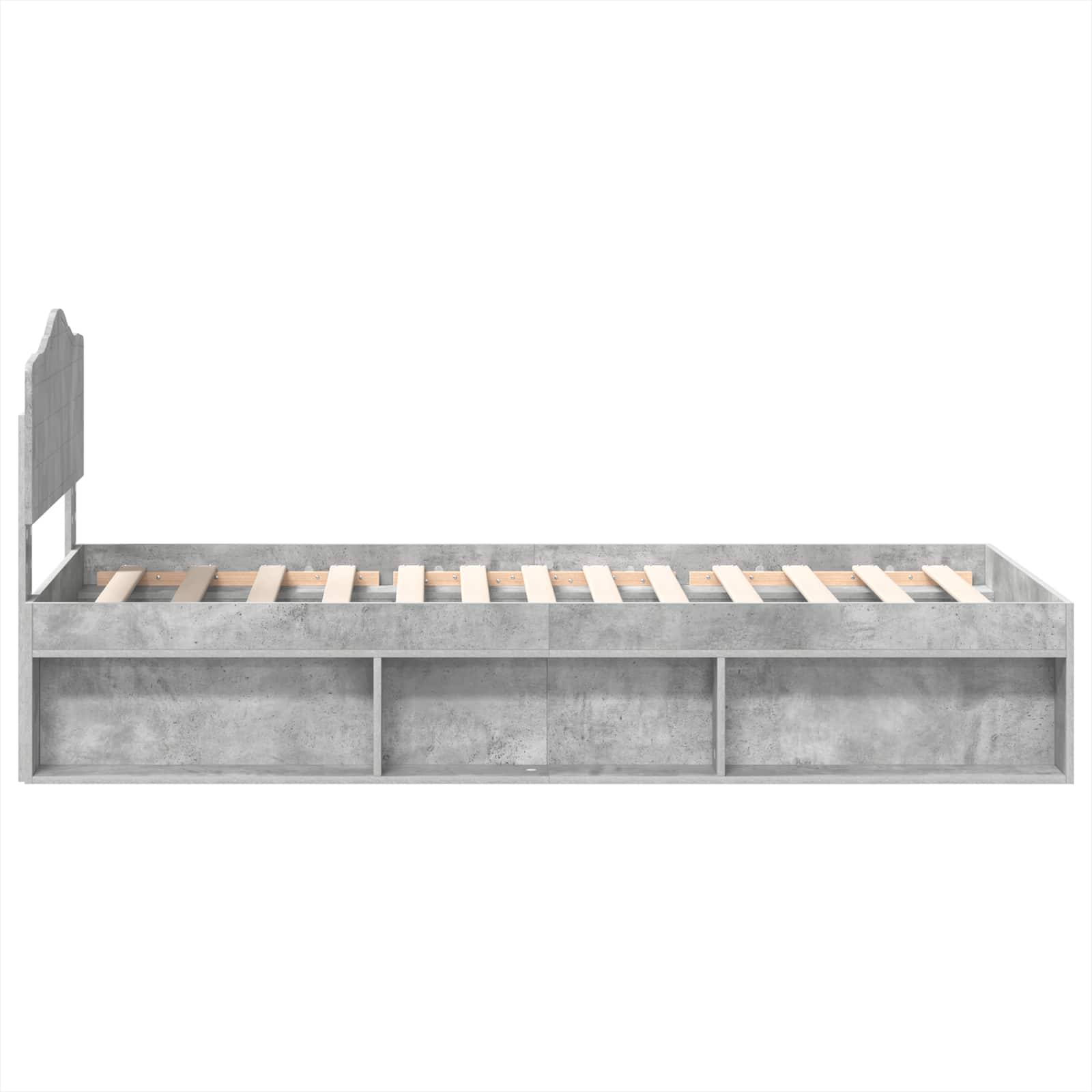 Bedframe met hoofdeinde Beton 90 x 200 cm Massief grenenhout is nu te koop bij PeponiXL, paradijselijk wonen!